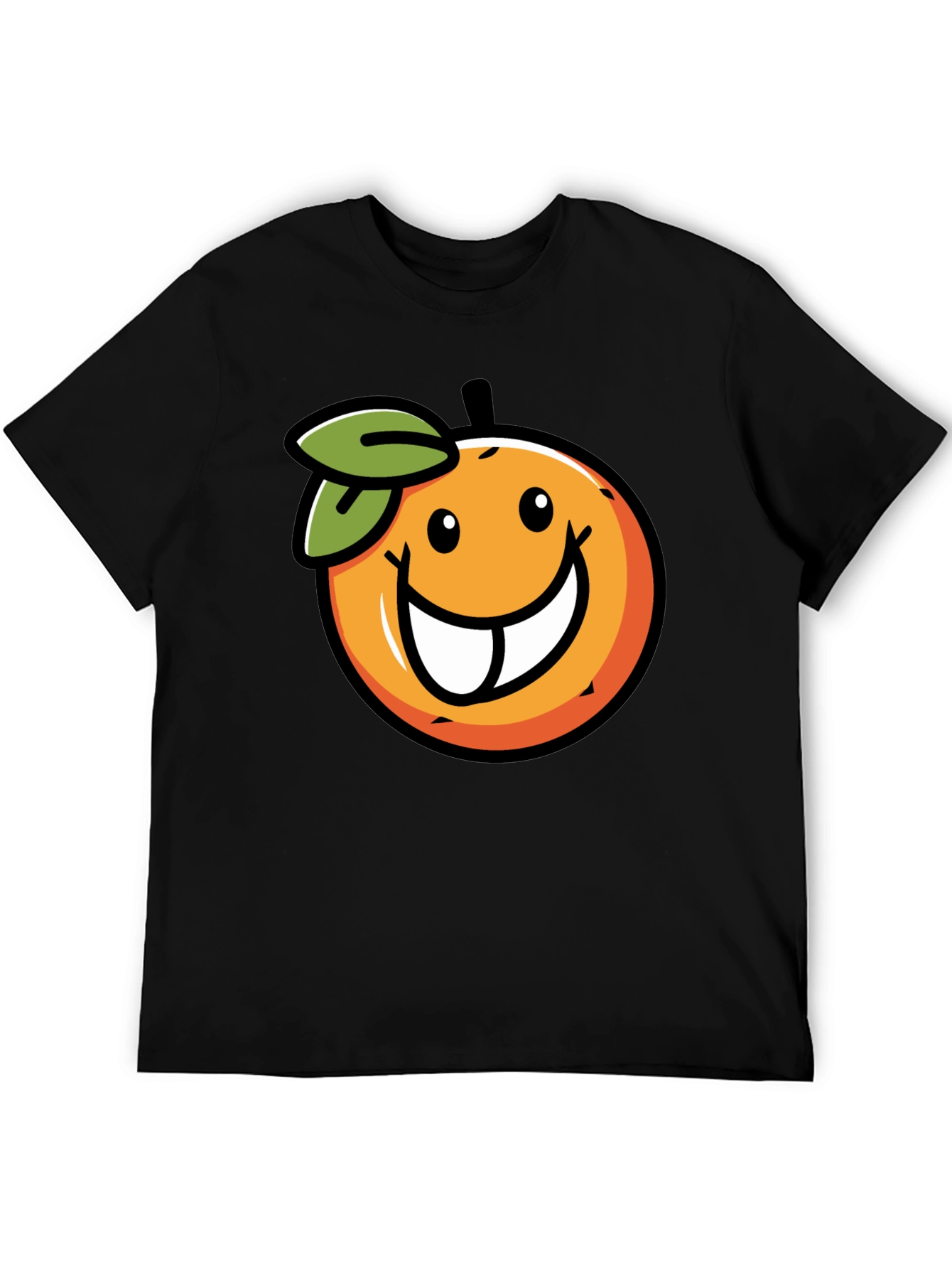 Funny Orange Face Graphic Print T-Shirt