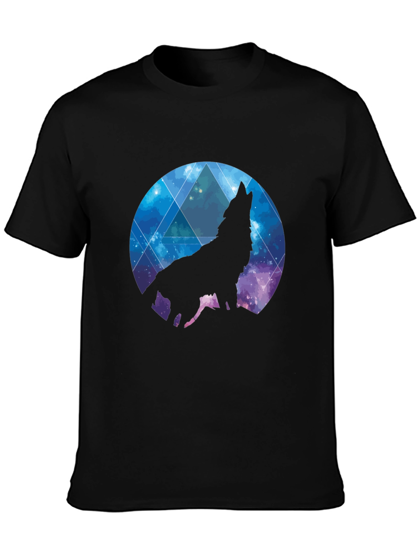 Wolf Galaxy T-Shirt - Black Cotton Tee