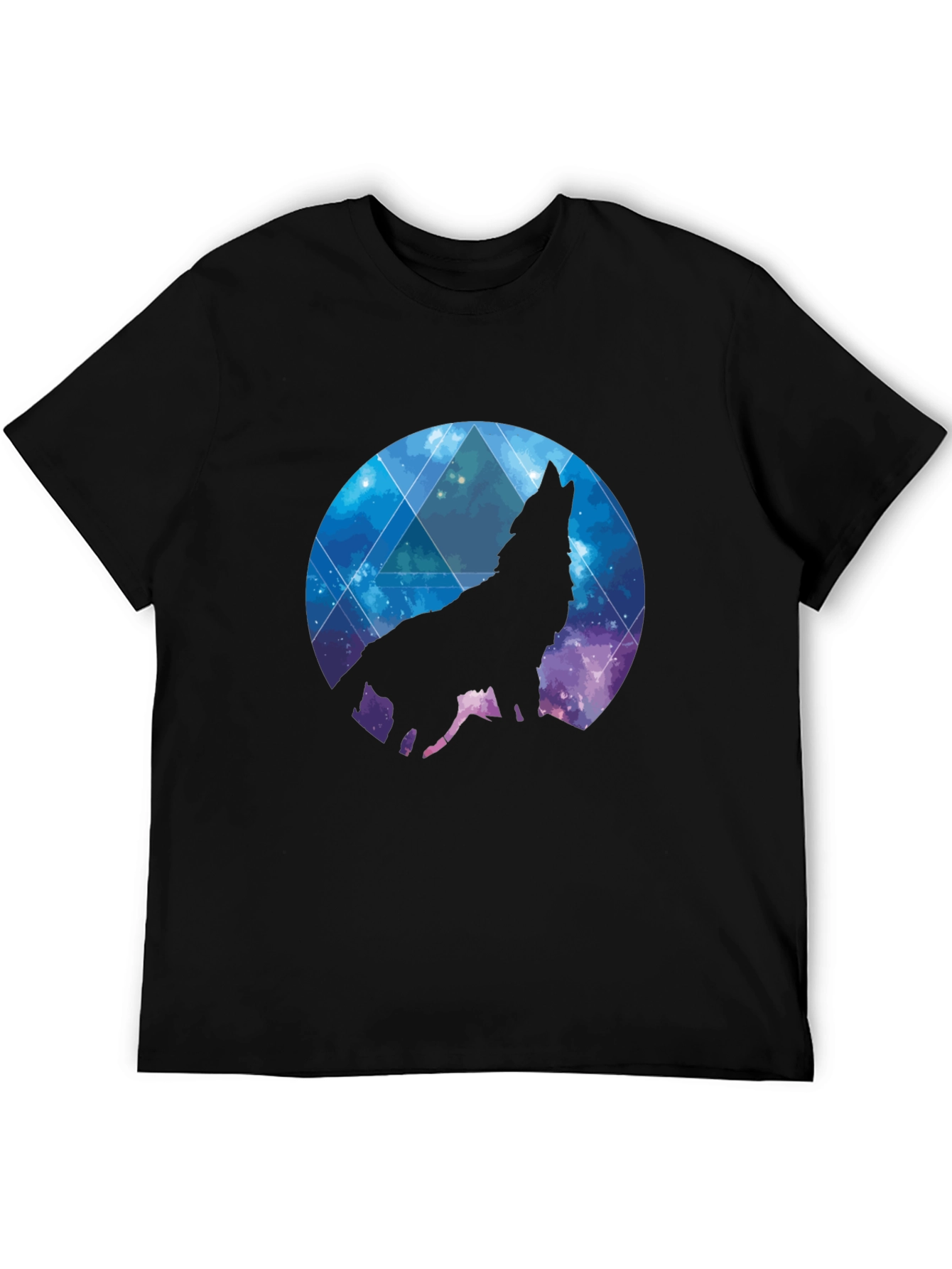 Wolf Galaxy T-Shirt - Black Cotton Tee