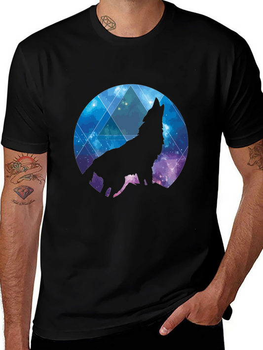 Wolf Galaxy T-Shirt - Black Cotton Tee