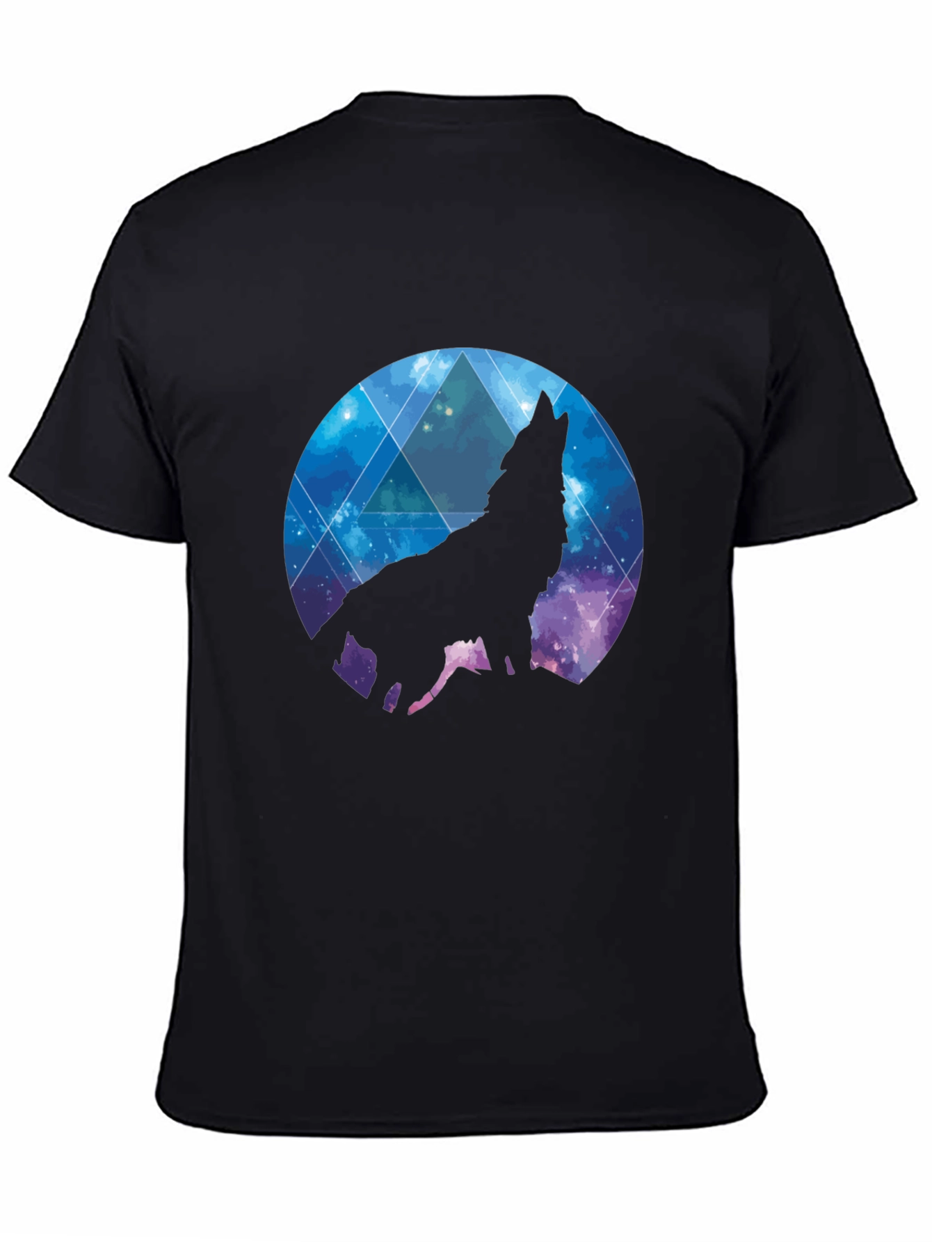 Wolf Galaxy T-Shirt - Black Cotton Tee