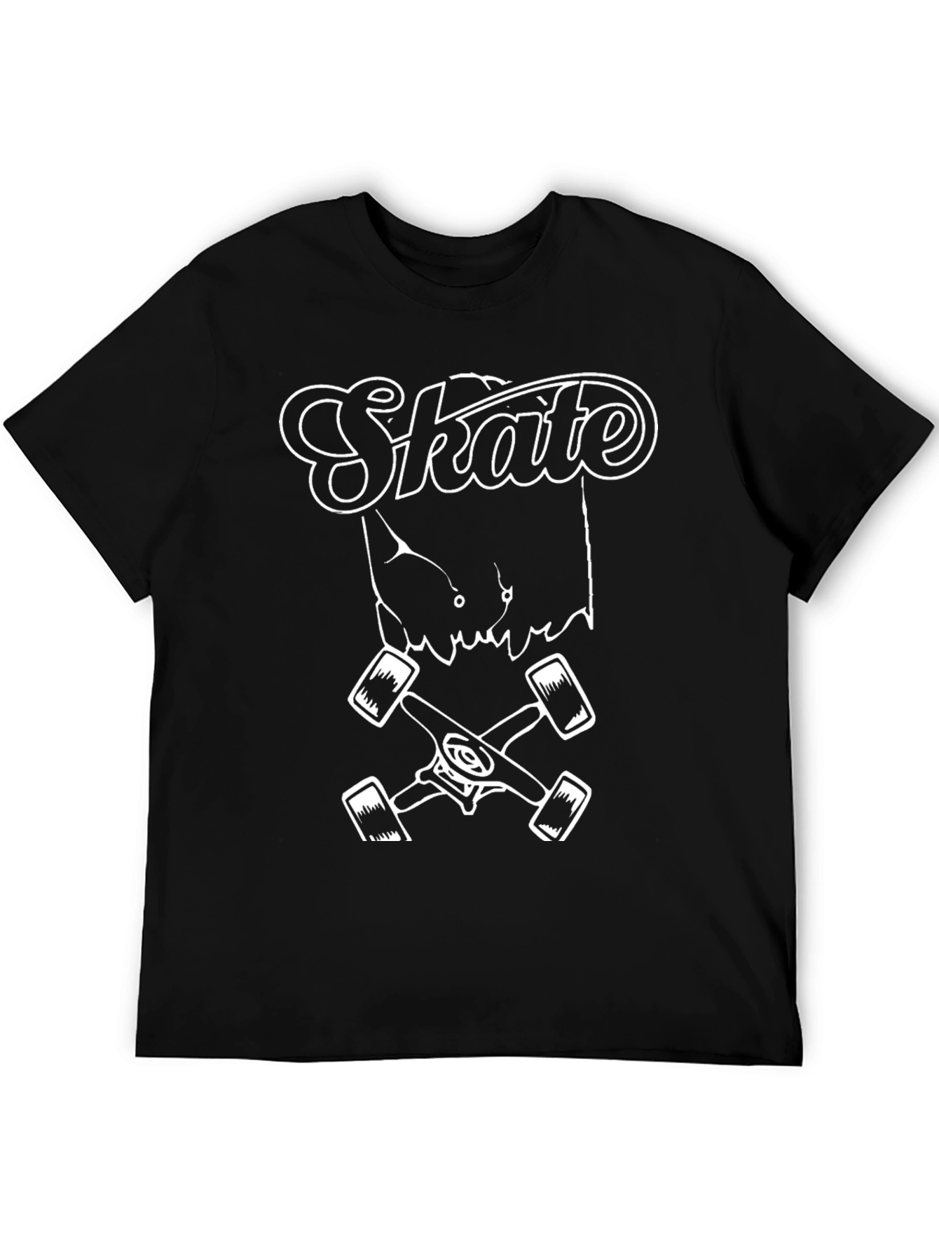 Skate T-Shirt Black Cotton Graphic Tee