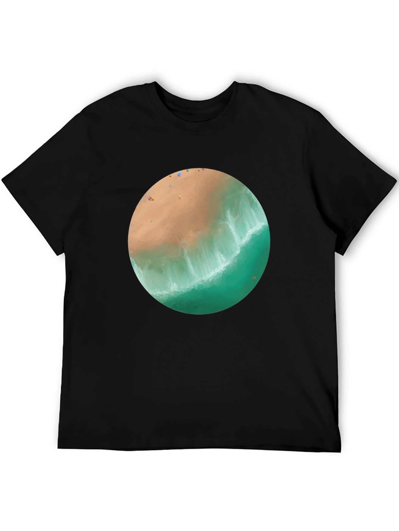 Beach Scene Graphic Tee - Soft Cotton Shirt