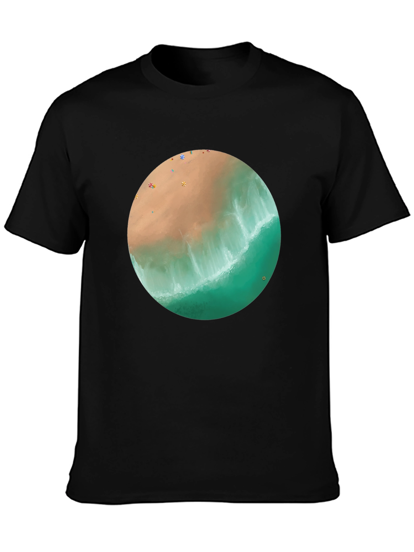 Beach Scene Graphic Tee - Soft Cotton Shirt