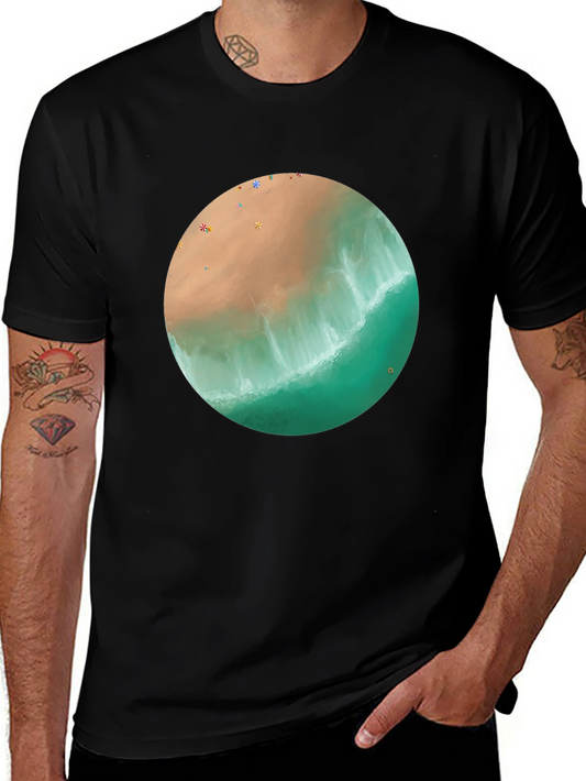 Beach Scene Graphic Tee - Soft Cotton Shirt