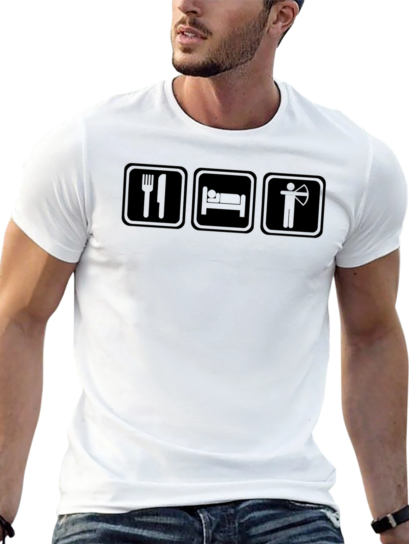 Eat Sleep Archery - Black Graphic T-Shirt