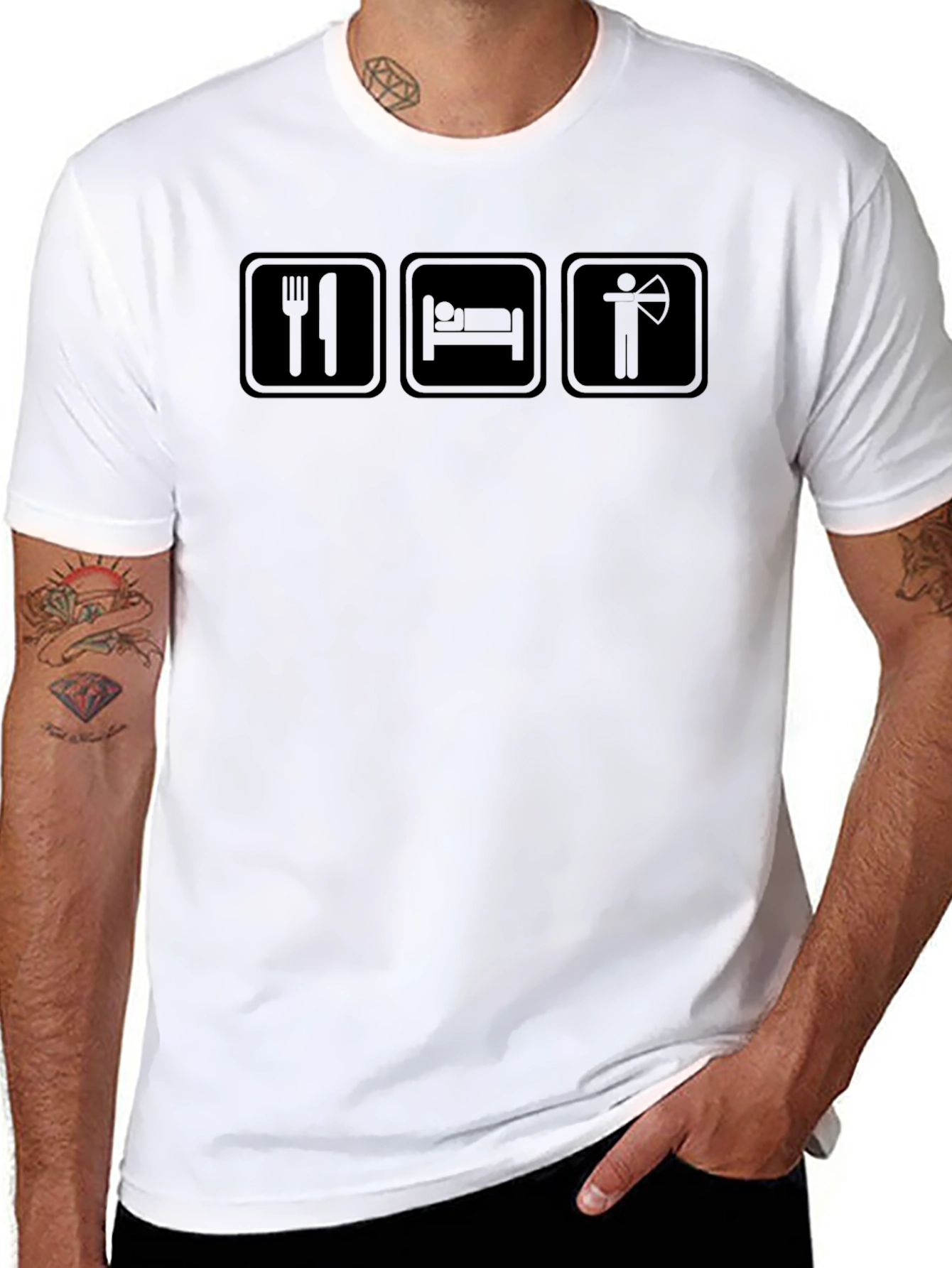 Eat Sleep Archery - Black Graphic T-Shirt