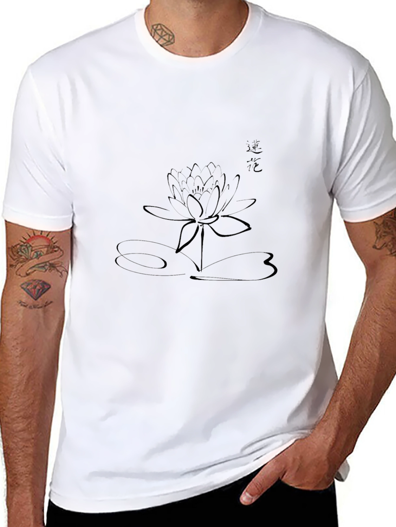 Black Lotus Graphic Tee - Minimalist Design