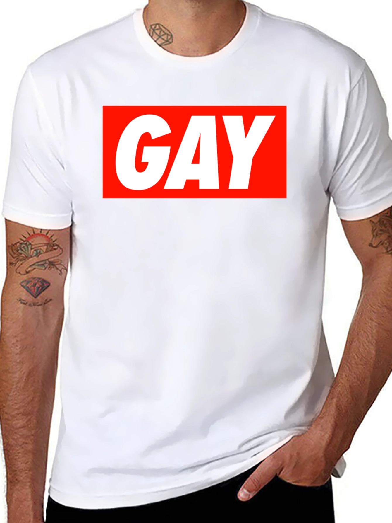 Bold GAY Graphic Tee - Statement T-Shirt