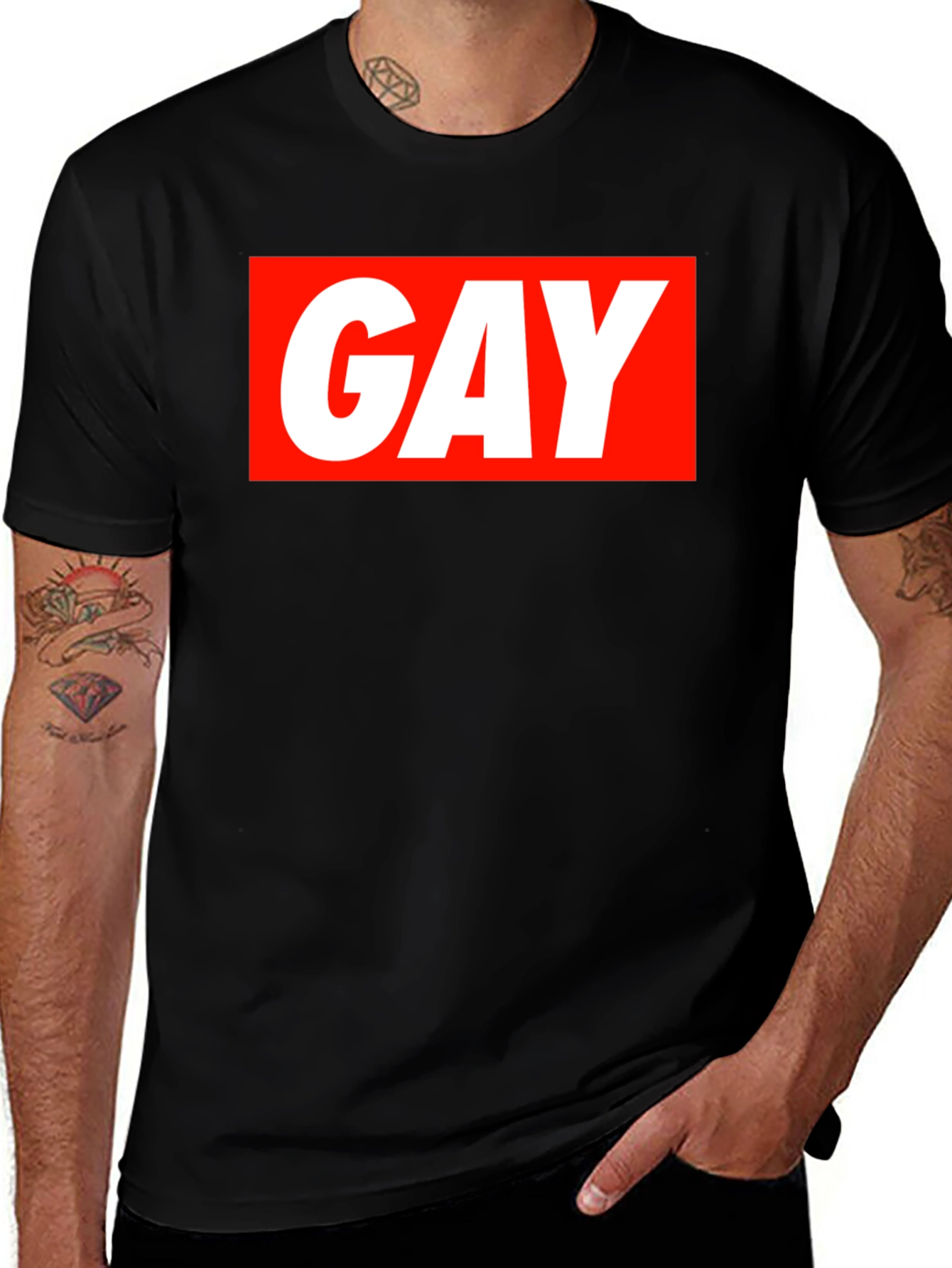 Bold GAY Graphic Tee - Statement T-Shirt