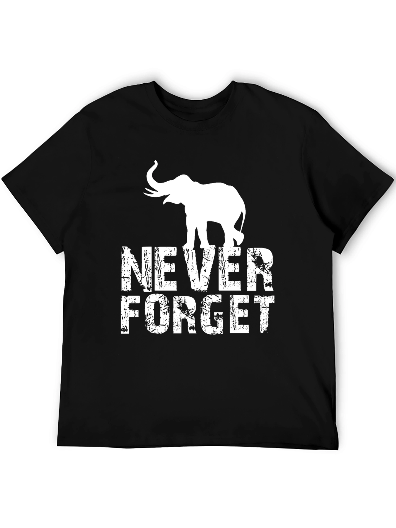 Never Forget Elephant Graphic Tee - Black T-Shirt