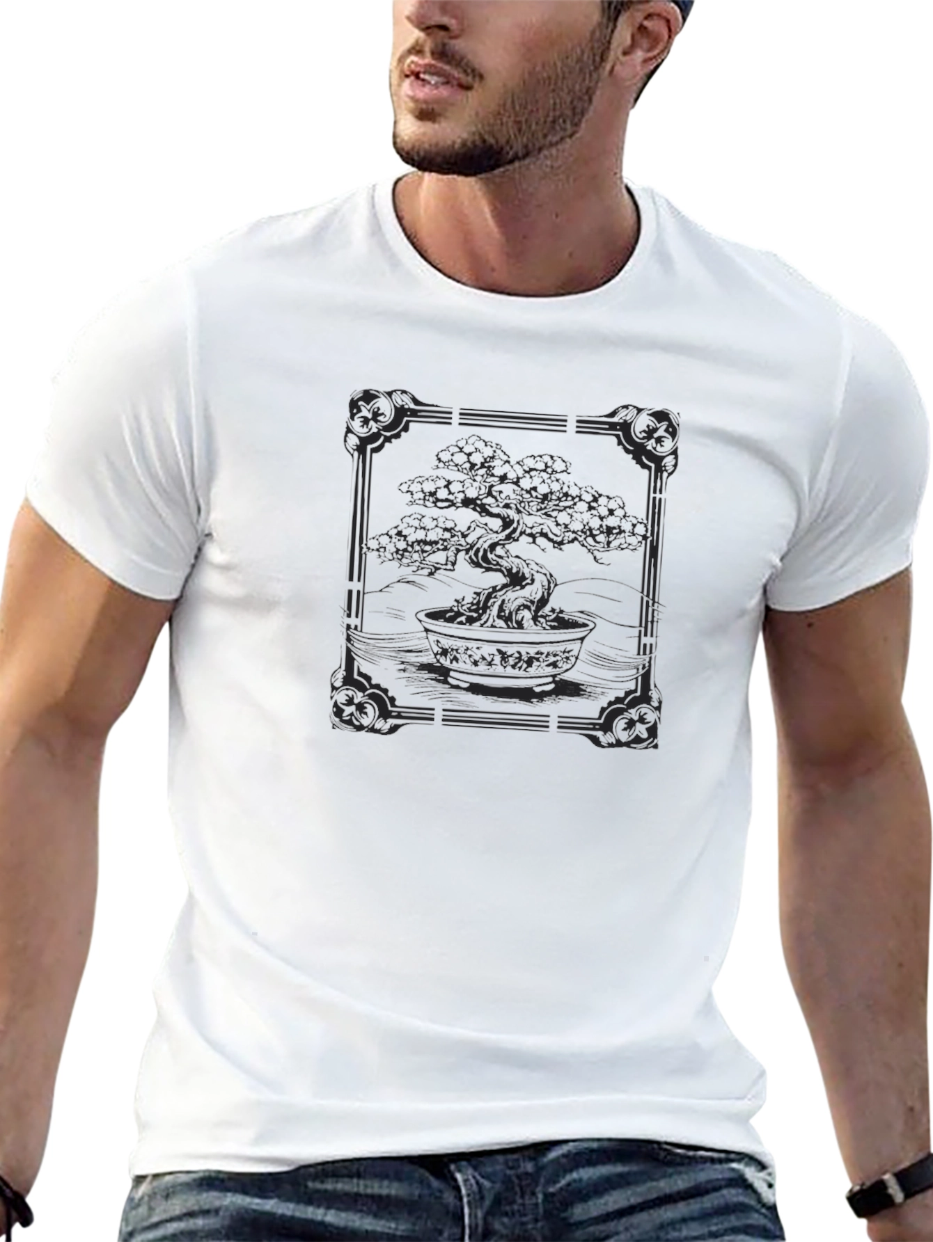 Bonsai Tree Graphic Tee - Stylish Black T-Shirt