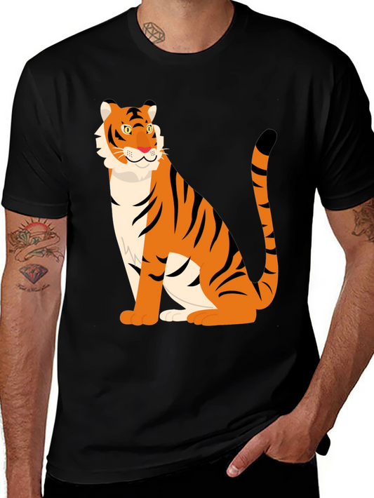 Tiger Graphic Print Black T-Shirt