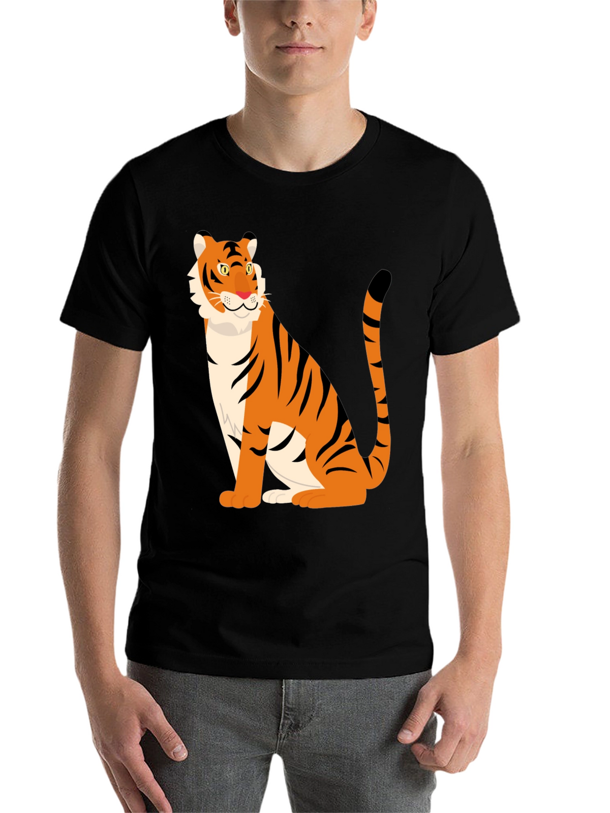 Tiger Graphic Print Black T-Shirt