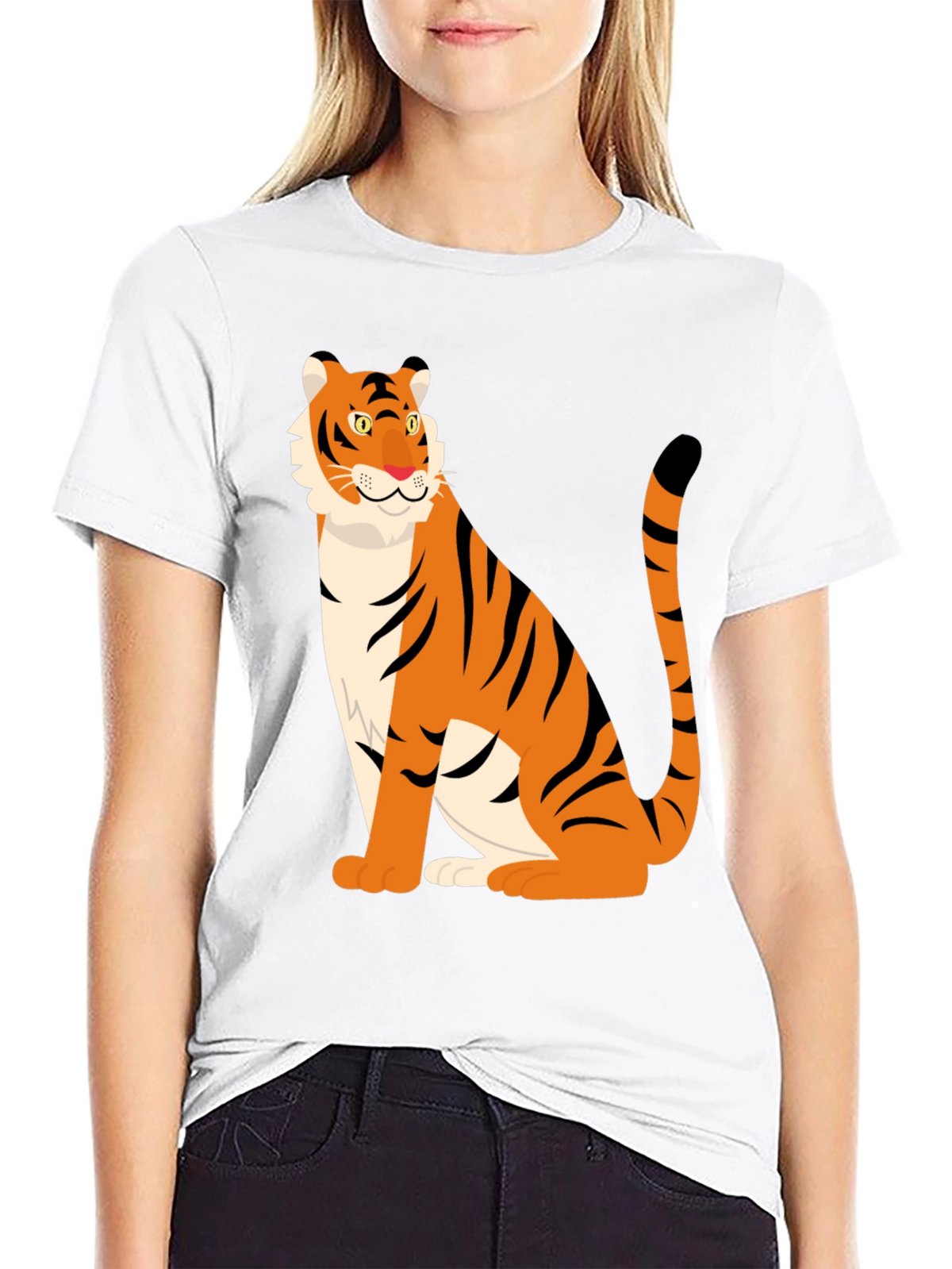Tiger Graphic Print Black T-Shirt