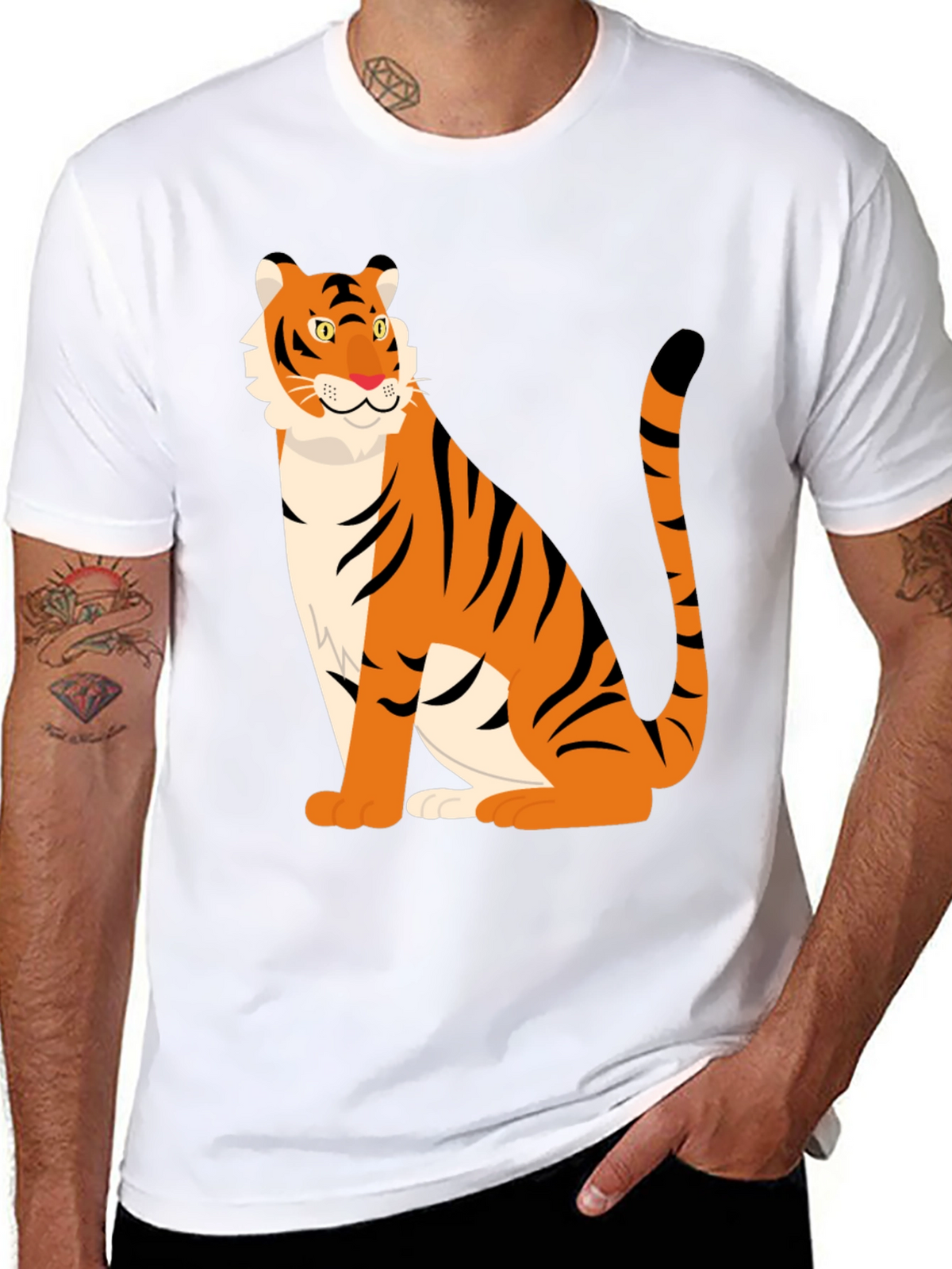 Tiger Graphic Print Black T-Shirt