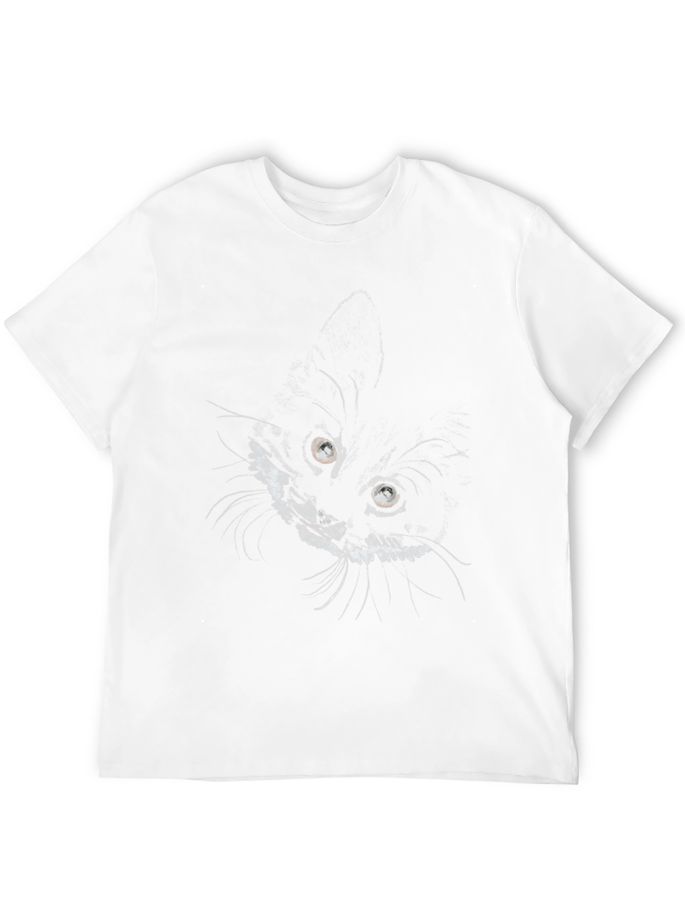 Cat Face Graphic Print Black T-Shirt