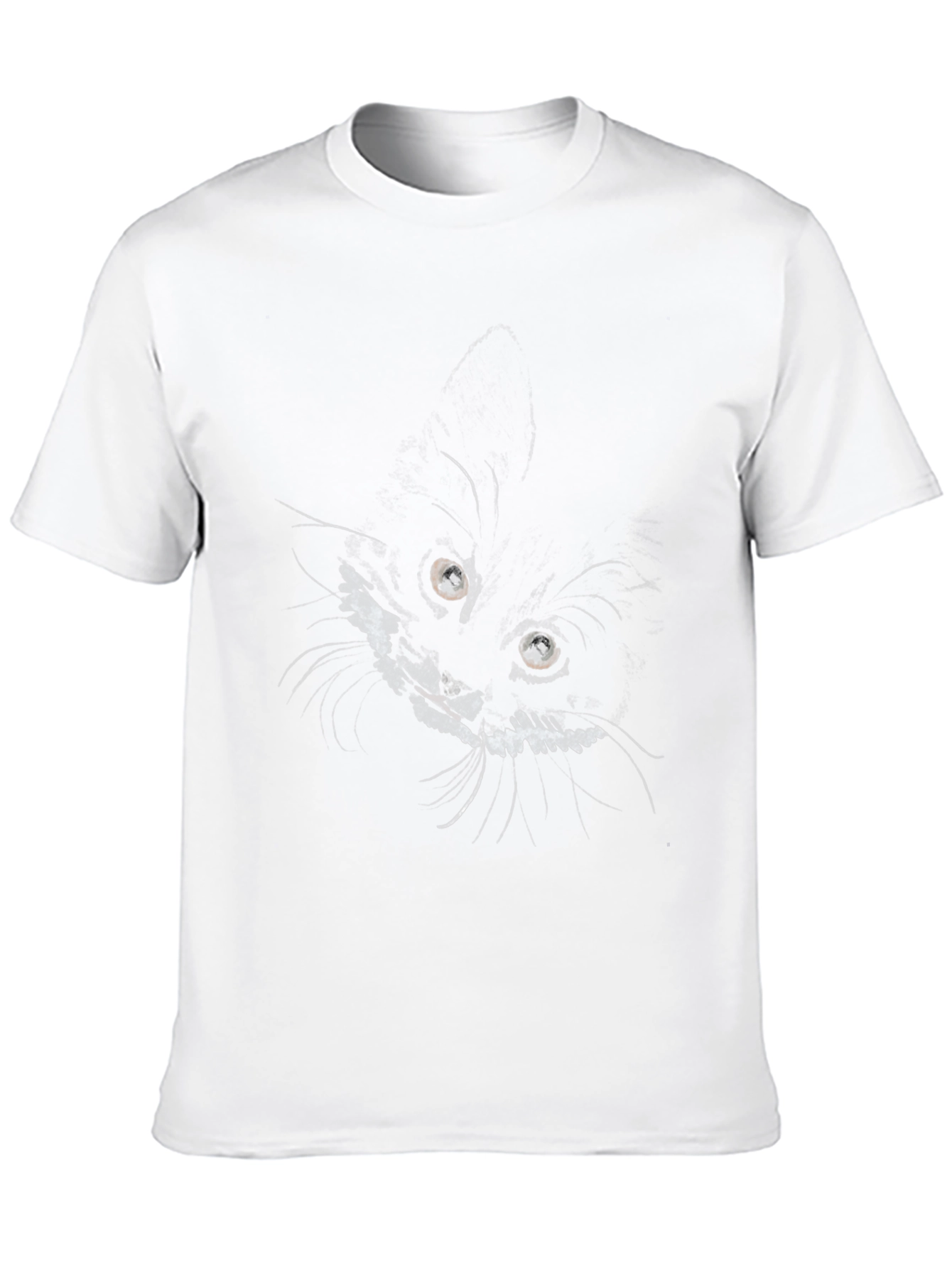 Cat Face Graphic Print Black T-Shirt