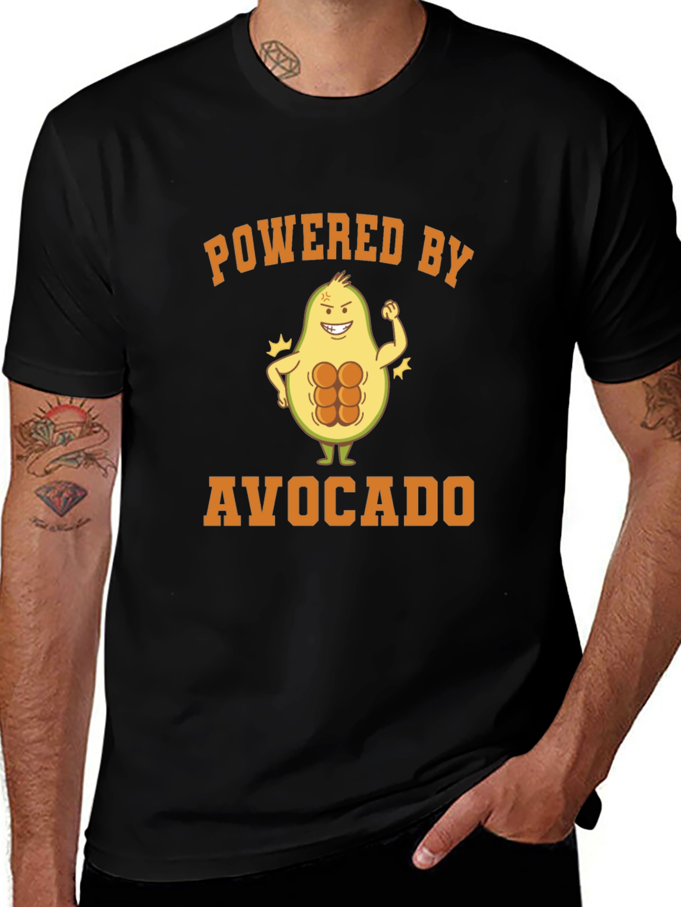 Powered By Avocado T-Shirt - Funny Fitness Tee