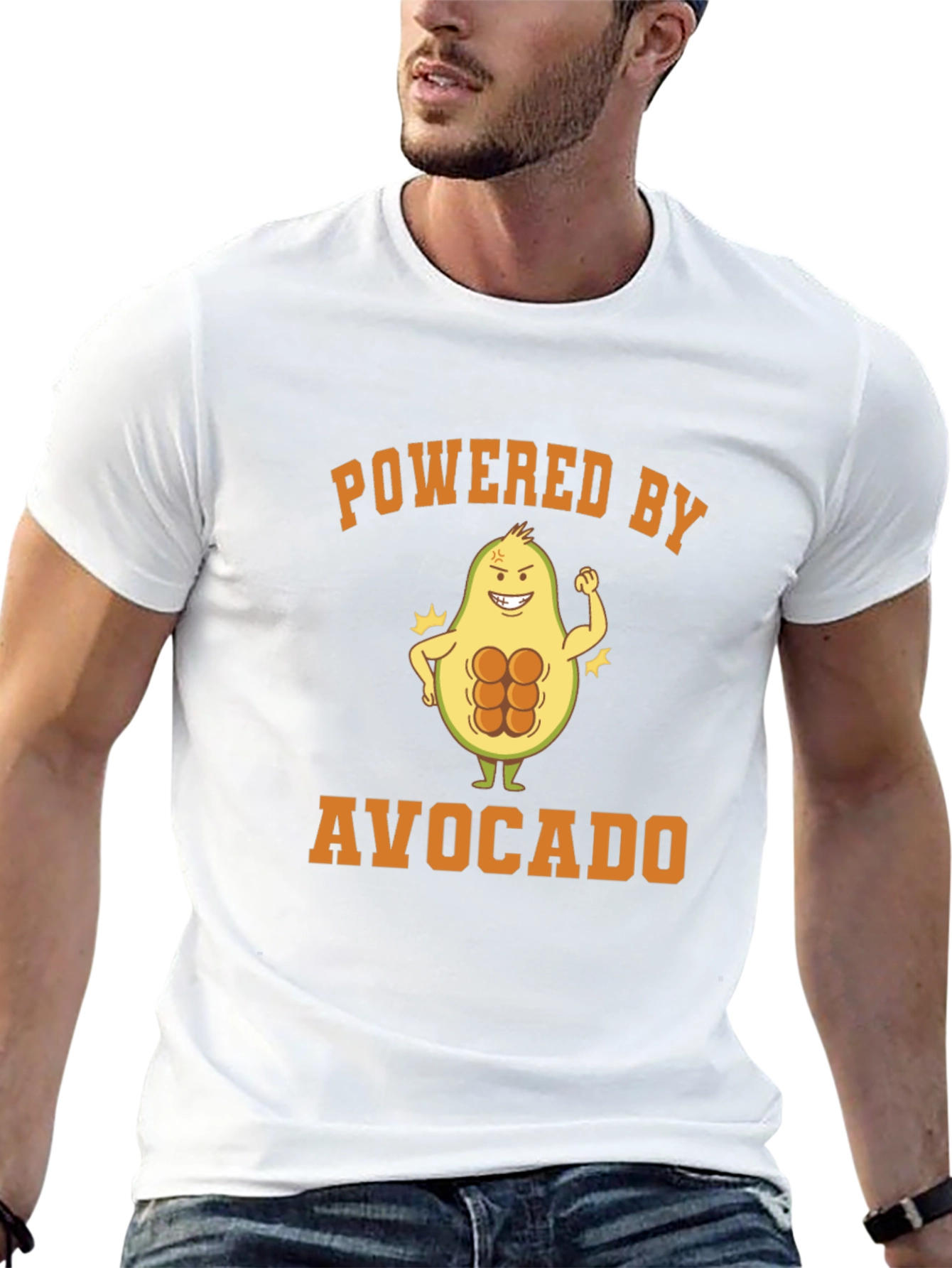 Powered By Avocado T-Shirt - Funny Fitness Tee