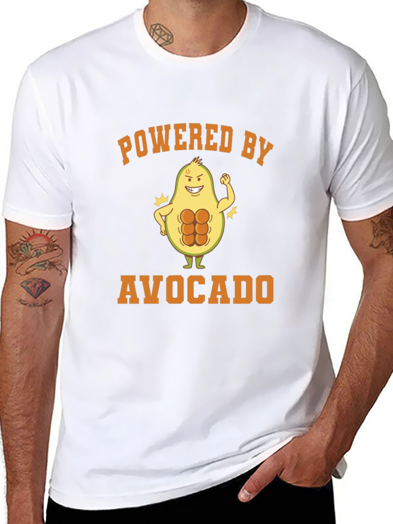 Powered By Avocado T-Shirt - Funny Fitness Tee