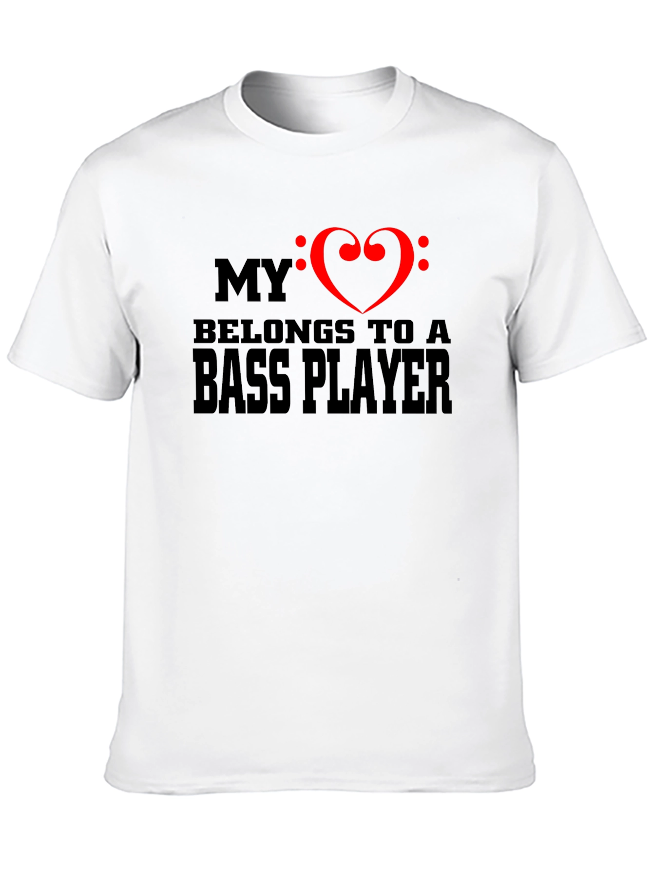 Bass Player Heart T-Shirt - Musician Love Tee