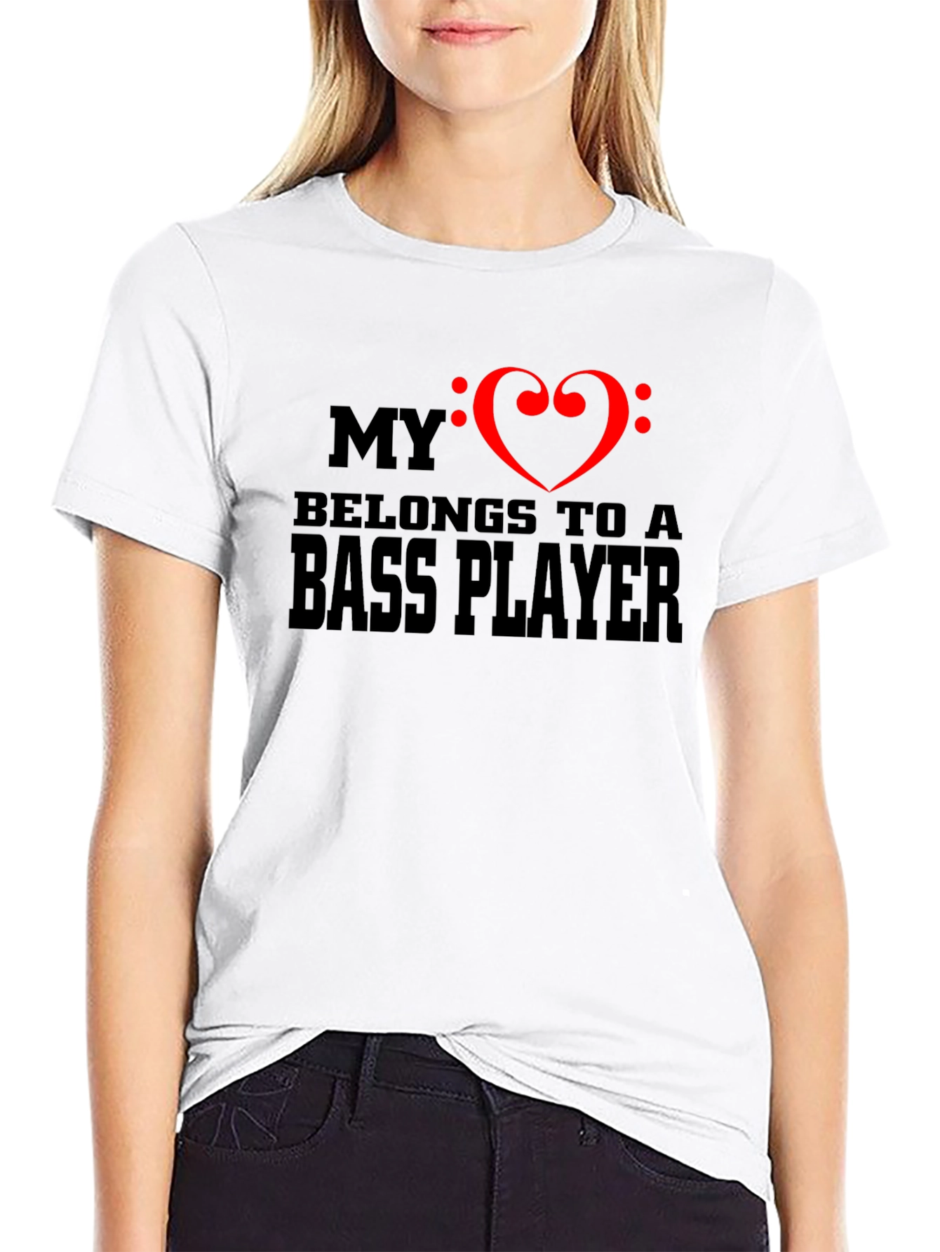 Bass Player Heart T-Shirt - Musician Love Tee