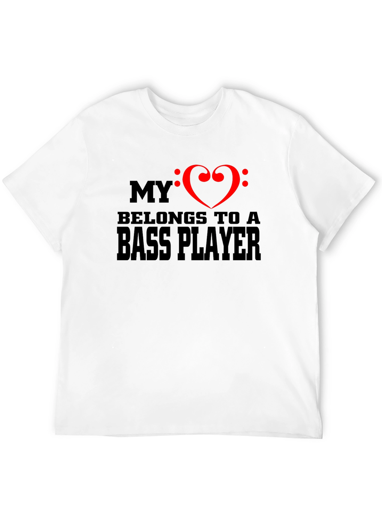 Bass Player Heart T-Shirt - Musician Love Tee