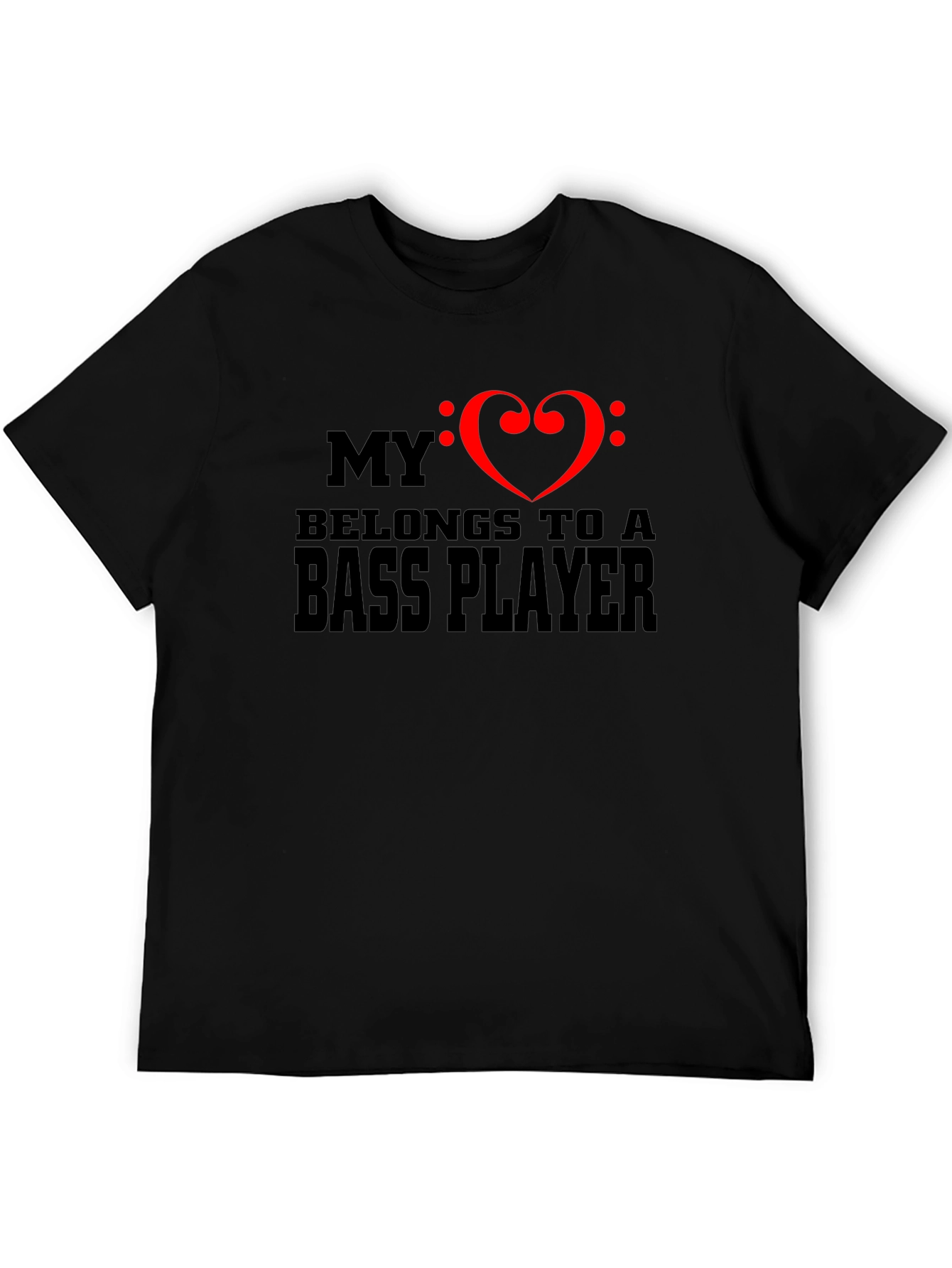 Bass Player Heart T-Shirt - Musician Love Tee