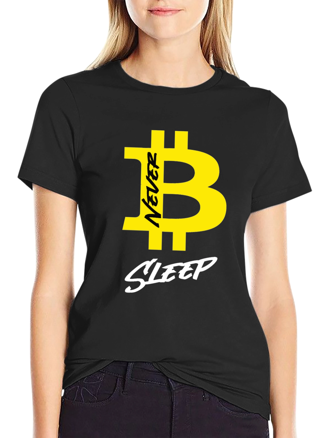 Never Sleep Bitcoin Graphic T-Shirt