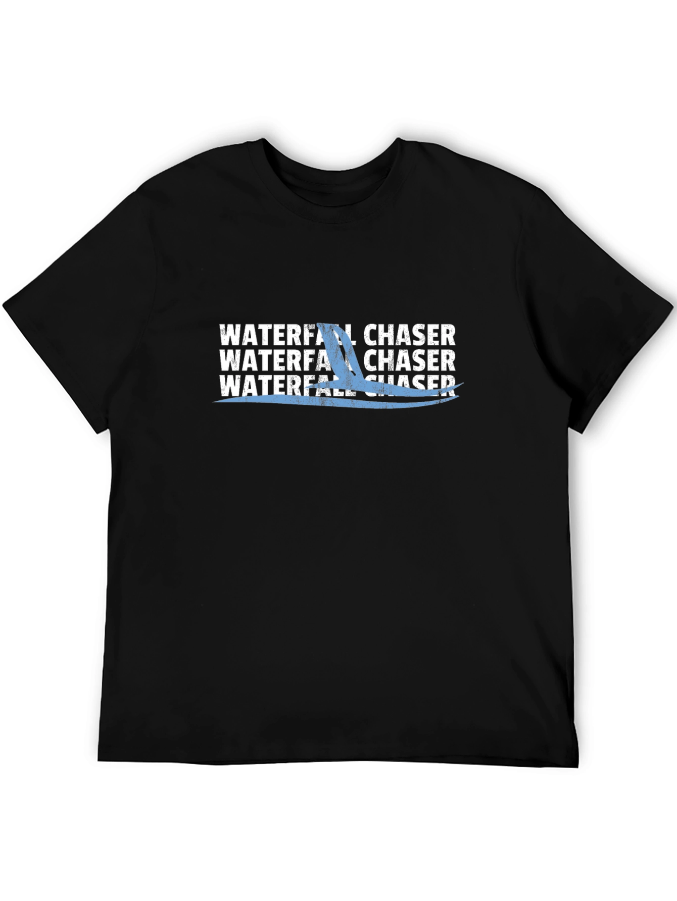 Waterfall Chaser Graphic Tee - Black Cotton T-Shirt