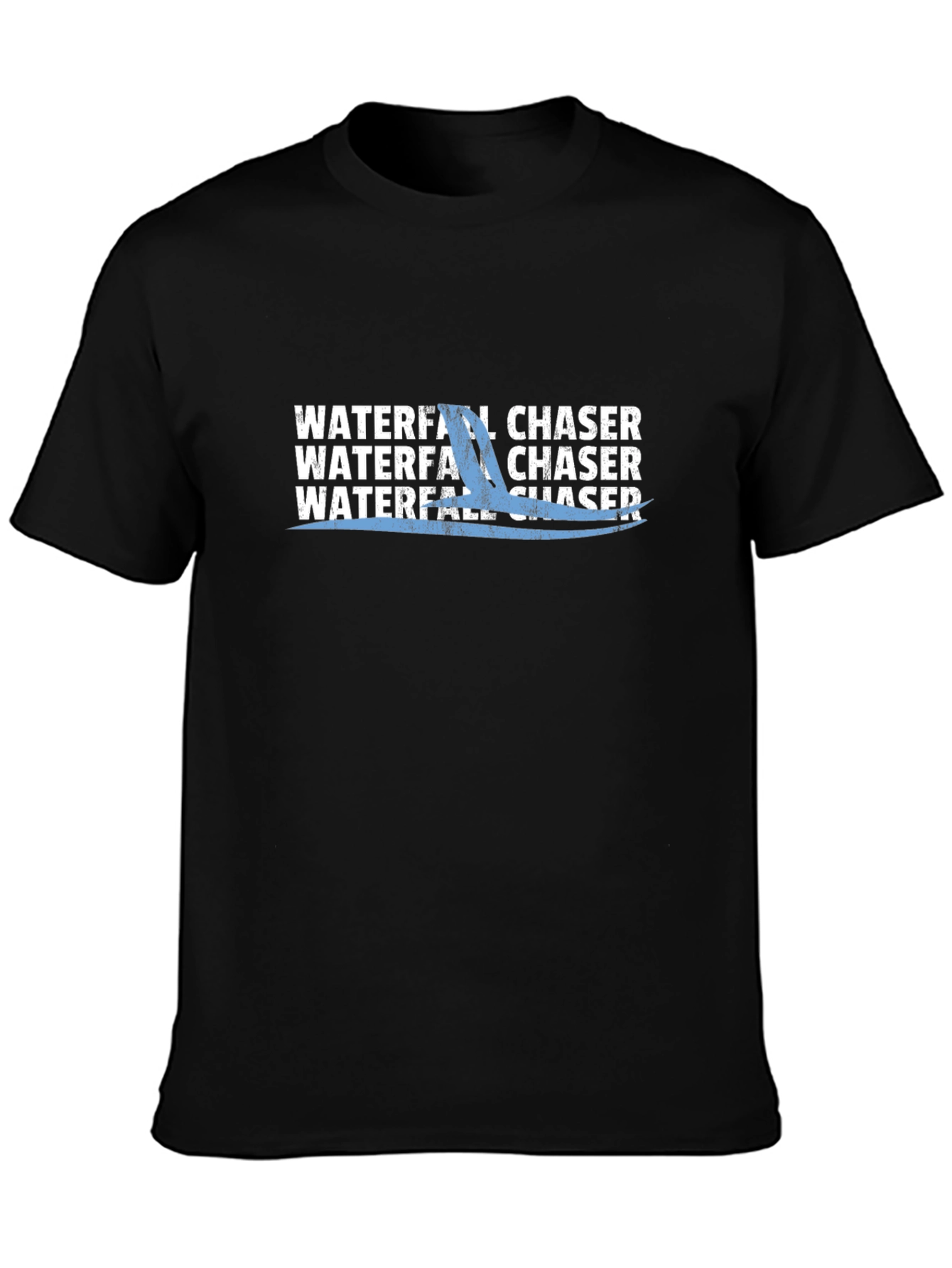 Waterfall Chaser Graphic Tee - Black Cotton T-Shirt