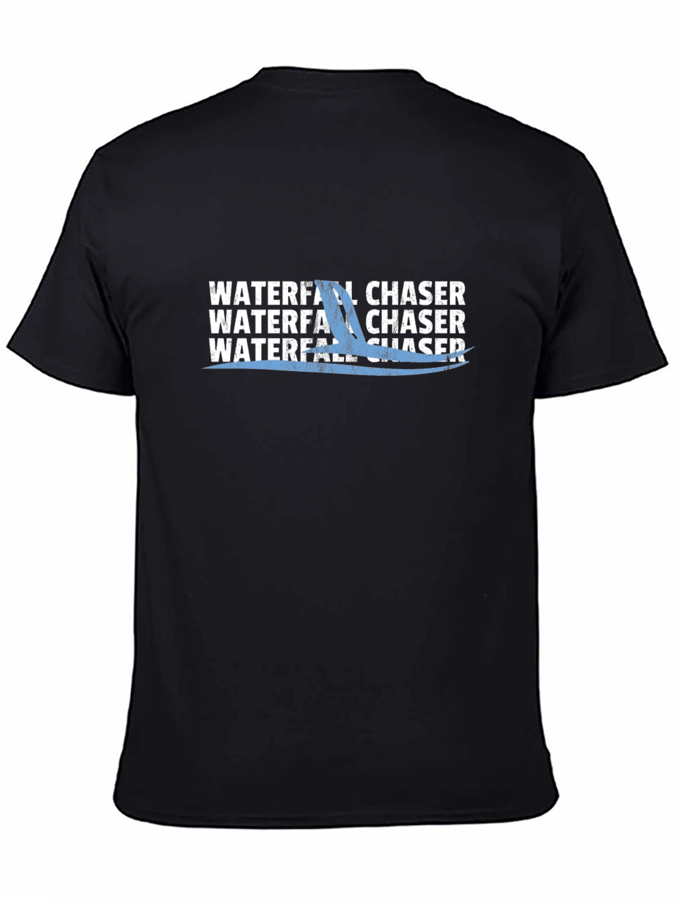 Waterfall Chaser Graphic Tee - Black Cotton T-Shirt