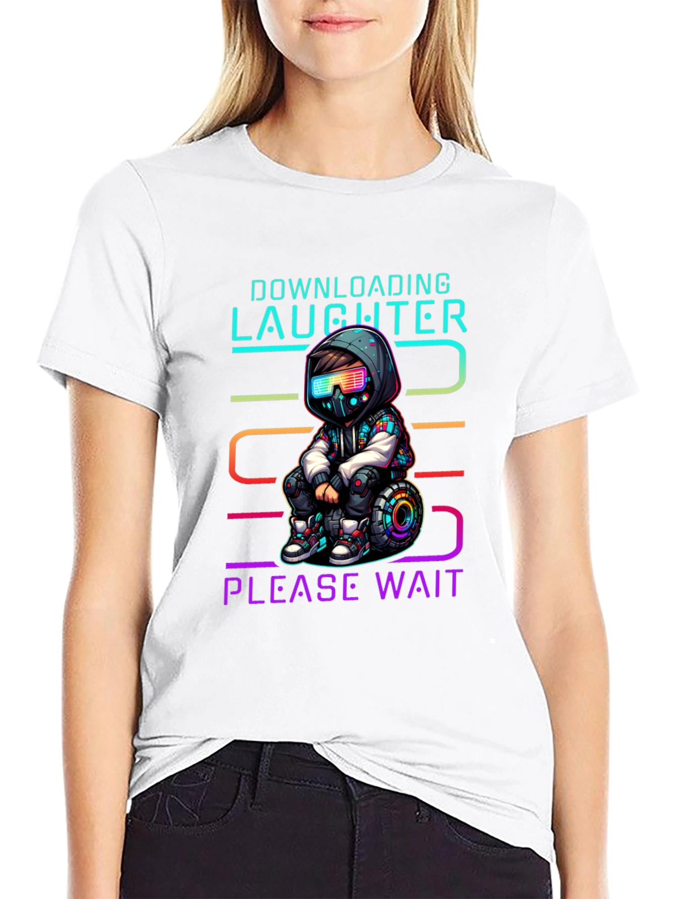 Downloading Laughter Graphic T-Shirt