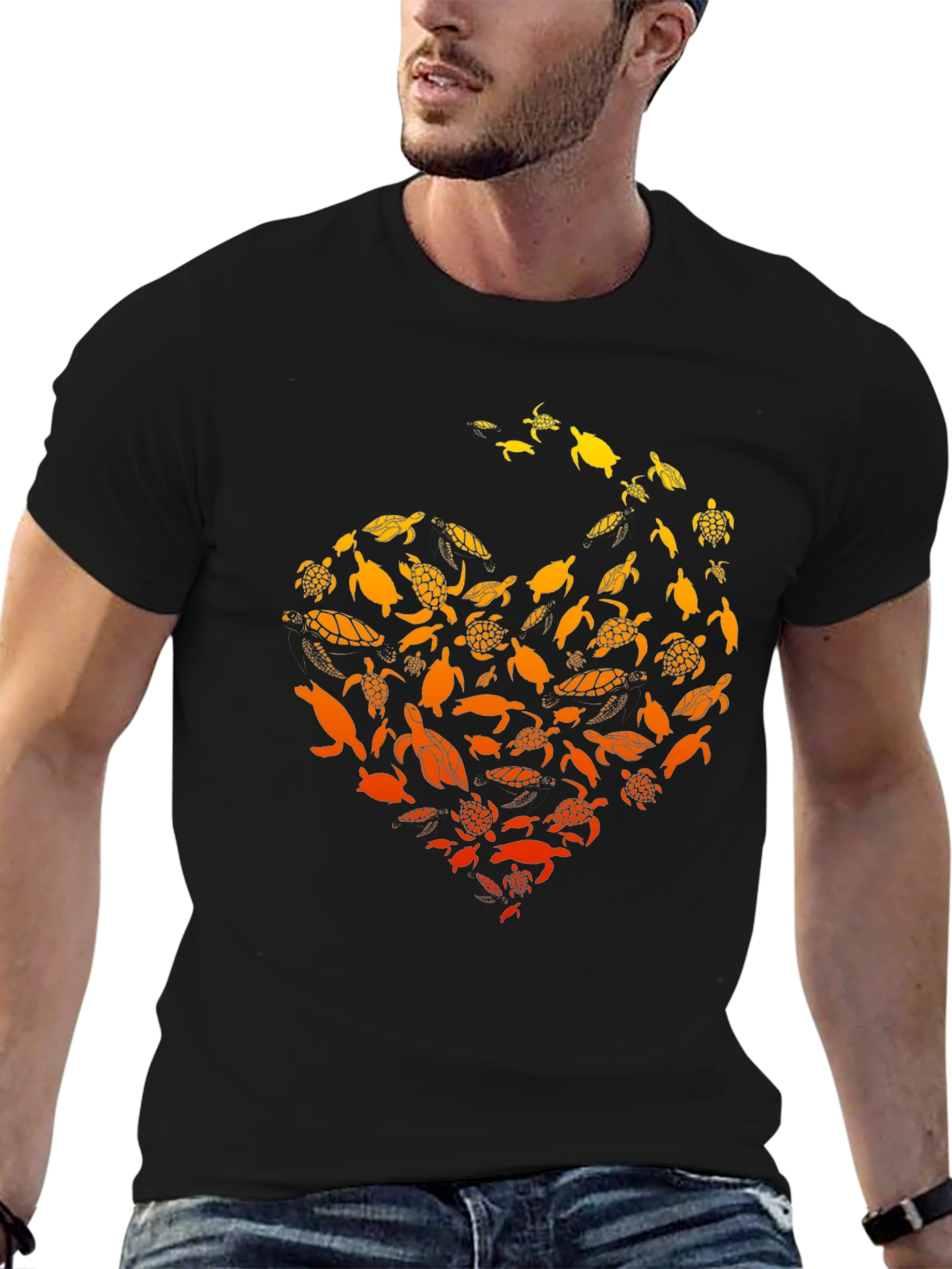 Turtle Love Graphic T-Shirt - Black