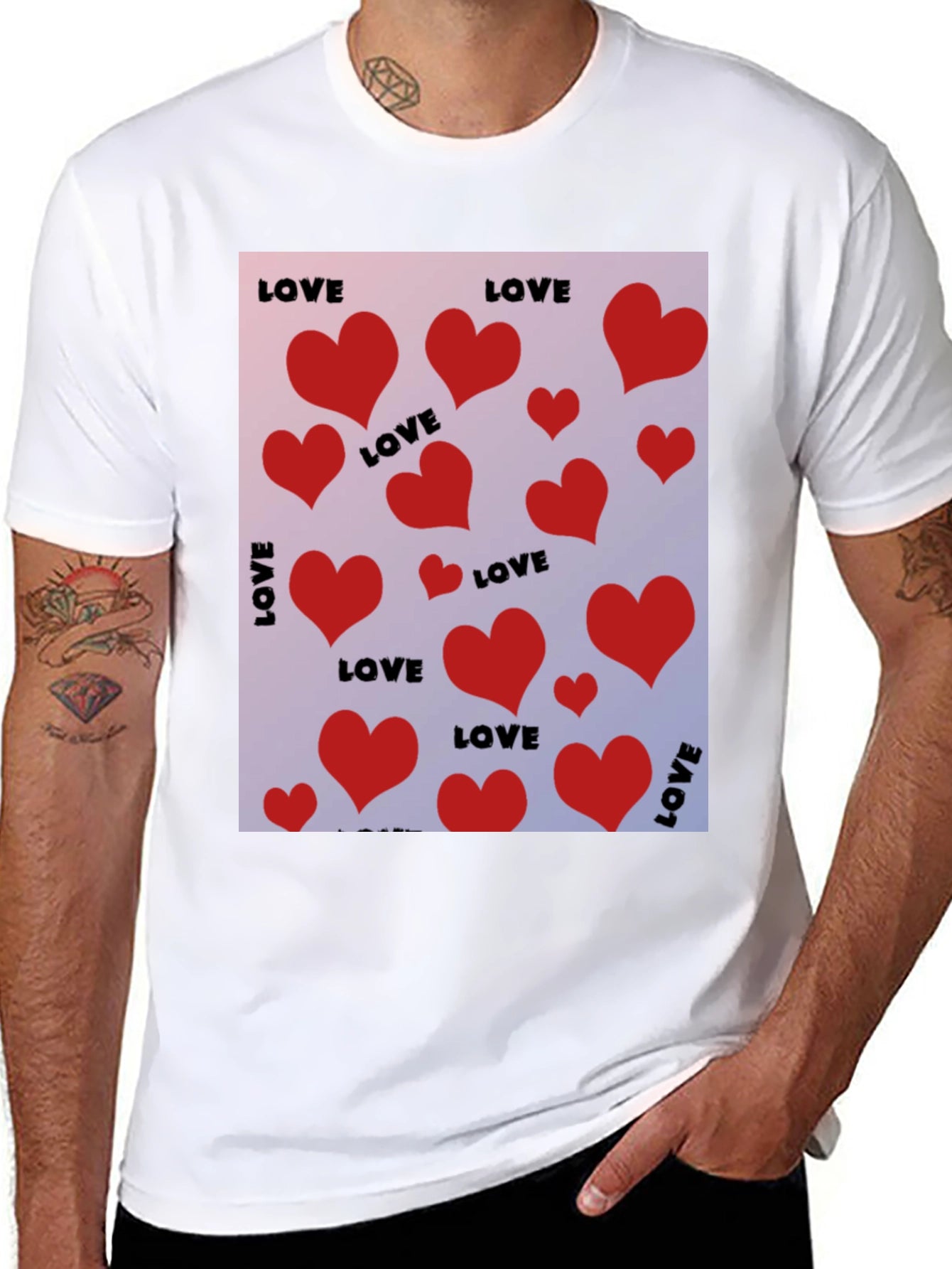 Love Heart Valentines Day Graphic Tee