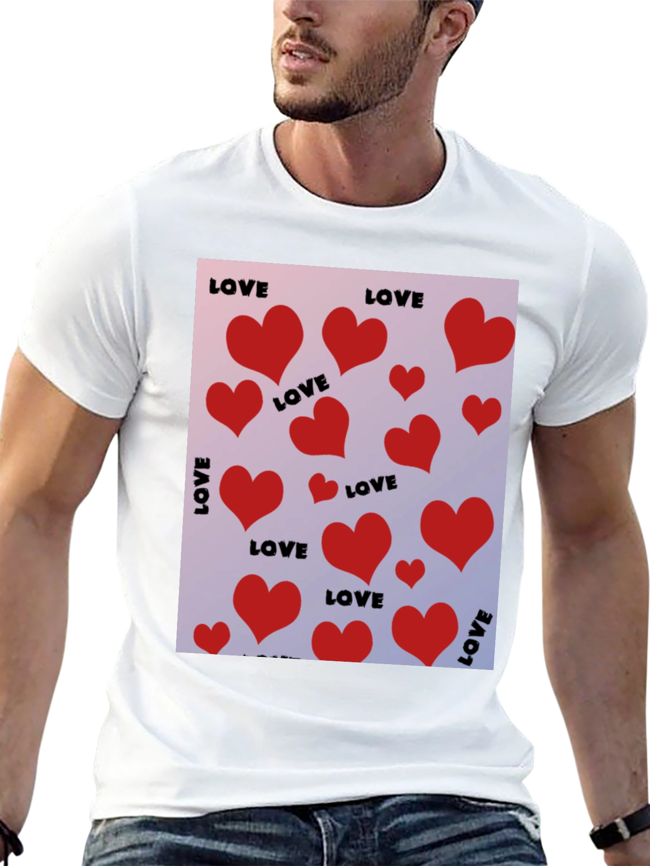 Love Heart Valentines Day Graphic Tee
