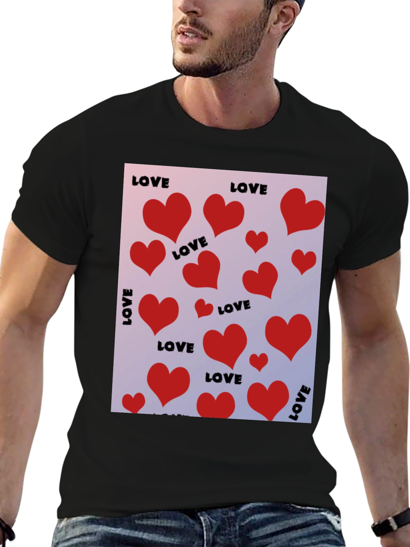 Love Heart Valentines Day Graphic Tee