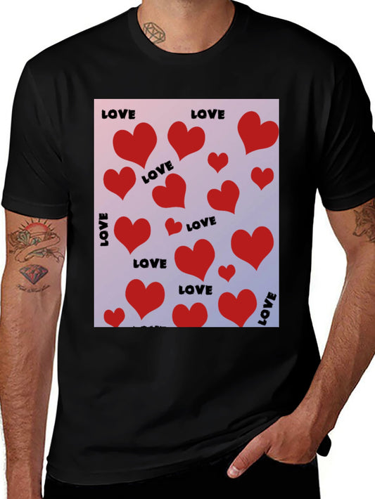 Love Heart Valentines Day Graphic Tee