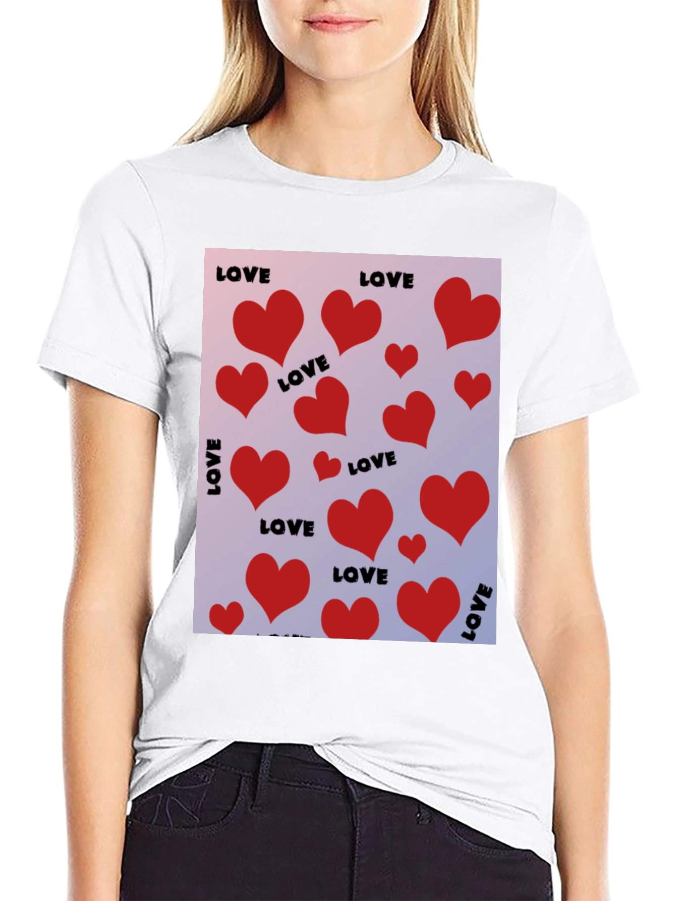 Love Heart Valentines Day Graphic Tee
