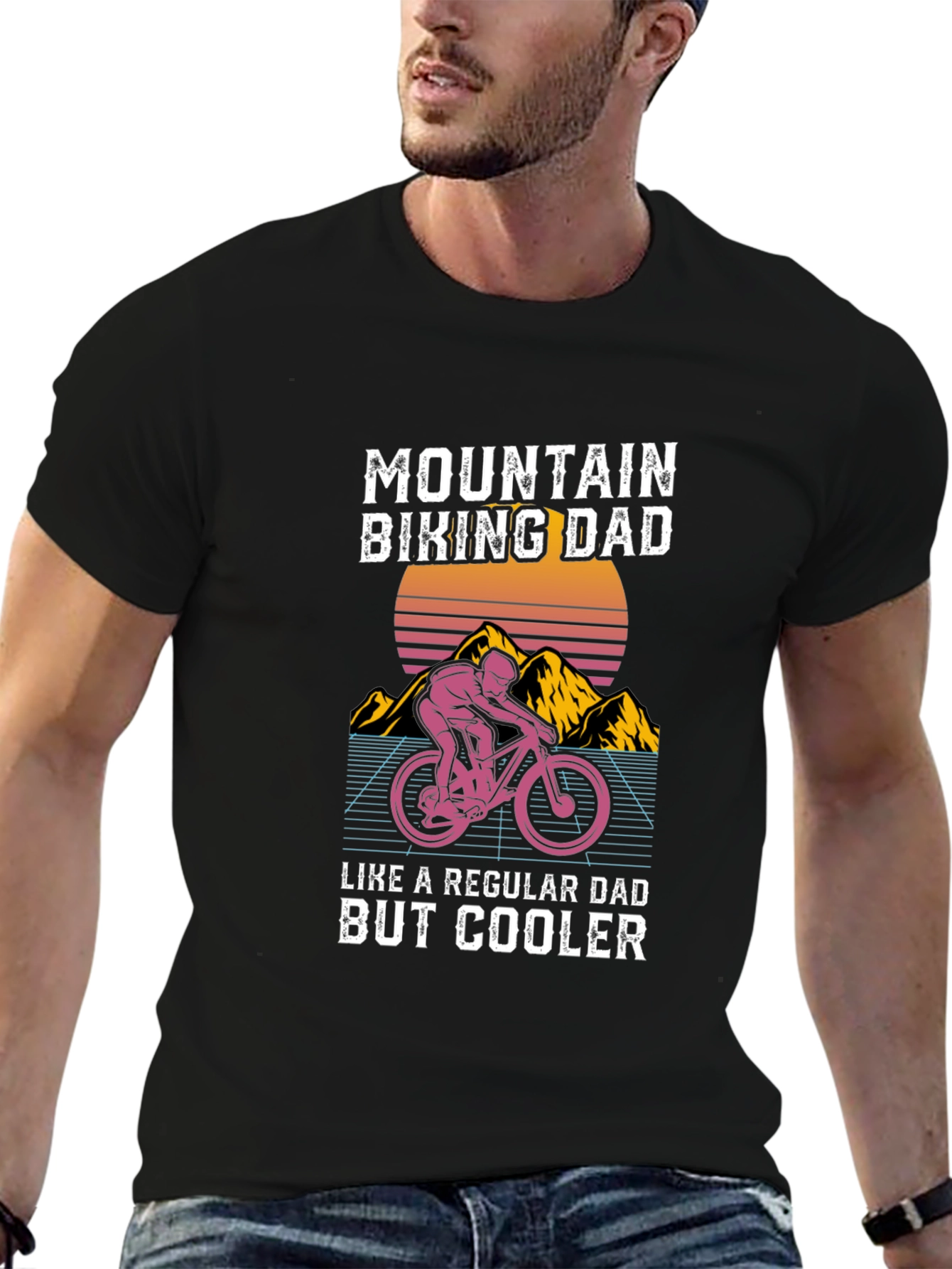 Mountain Biking Dad T-Shirt - Cool Fathers Day Gift