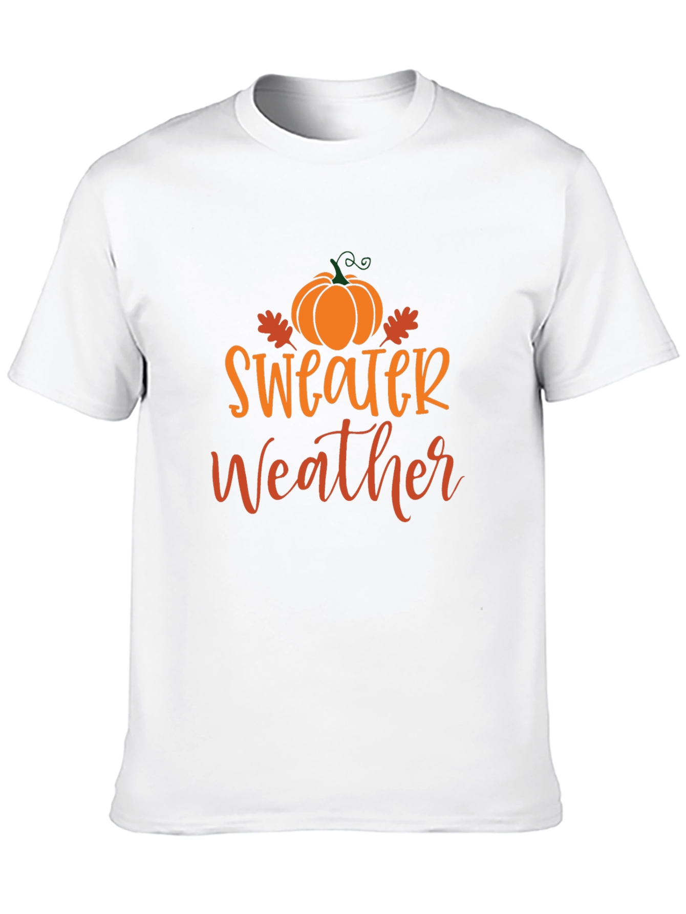 Sweater Weather Black T-Shirt with Pumpkin Design