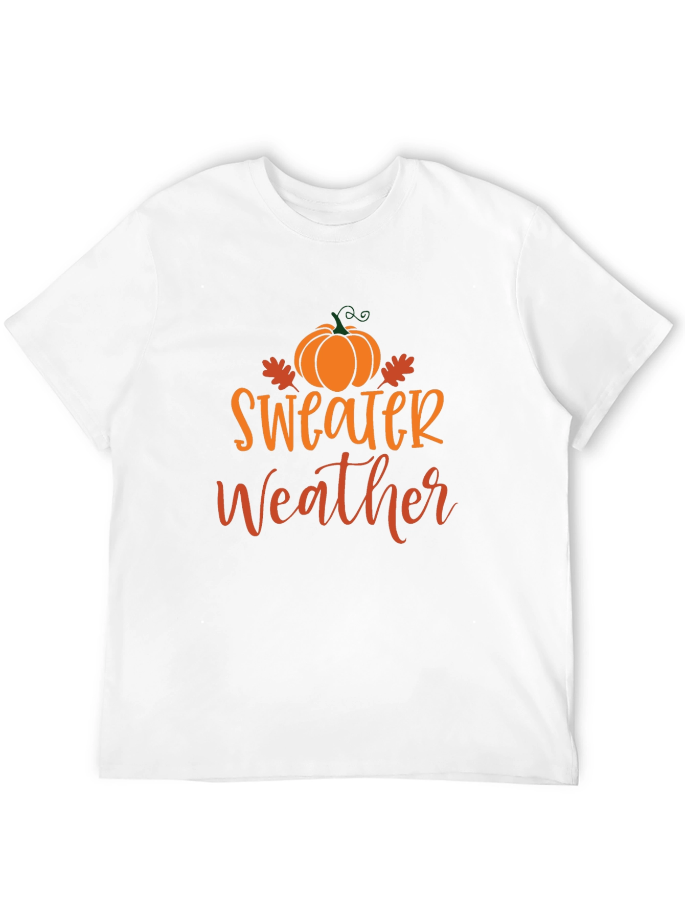 Sweater Weather Black T-Shirt with Pumpkin Design