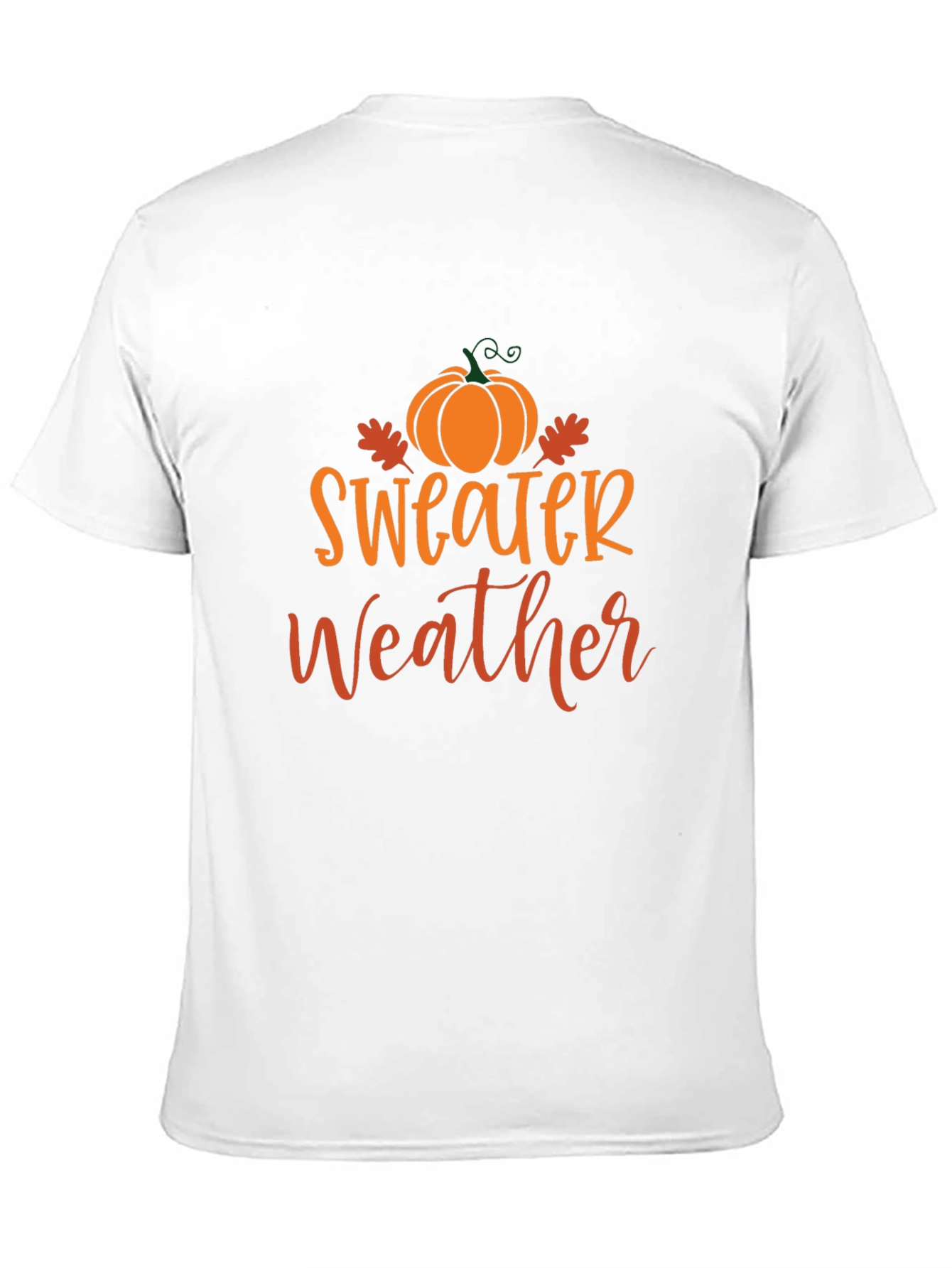 Sweater Weather Black T-Shirt with Pumpkin Design