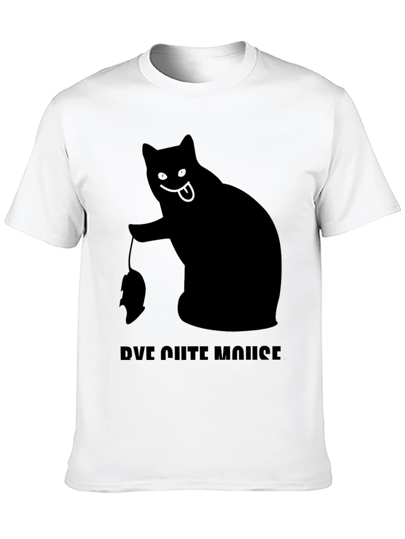 Black Cat Bye Cute Mouse T-Shirt
