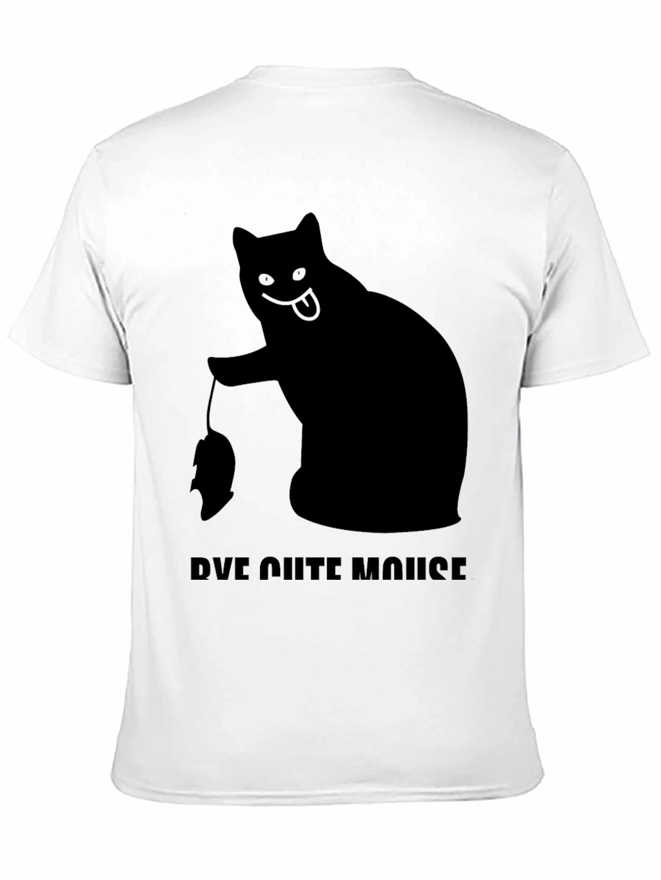 Black Cat Bye Cute Mouse T-Shirt