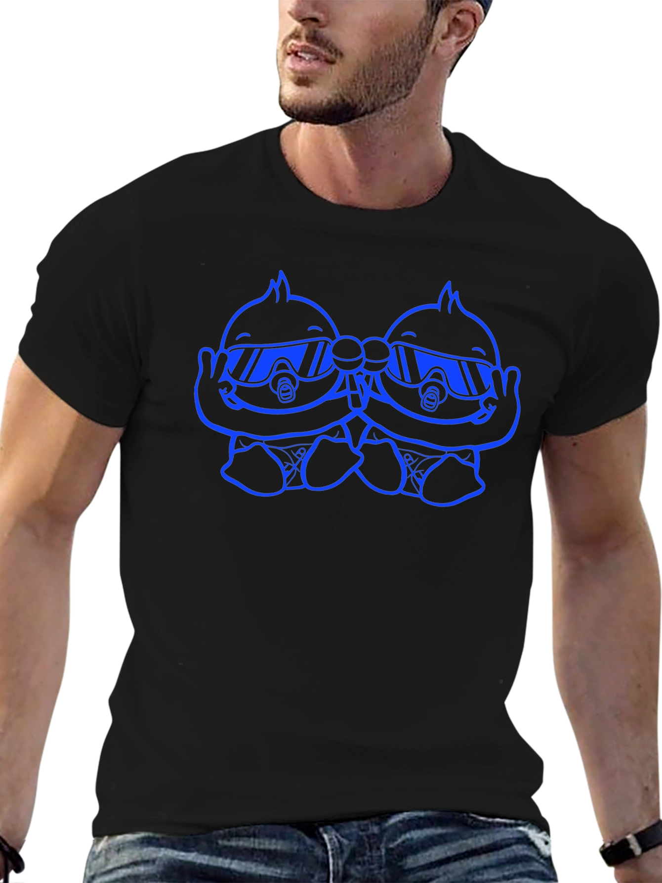 Cool Twins Graphic T-Shirt - Black
