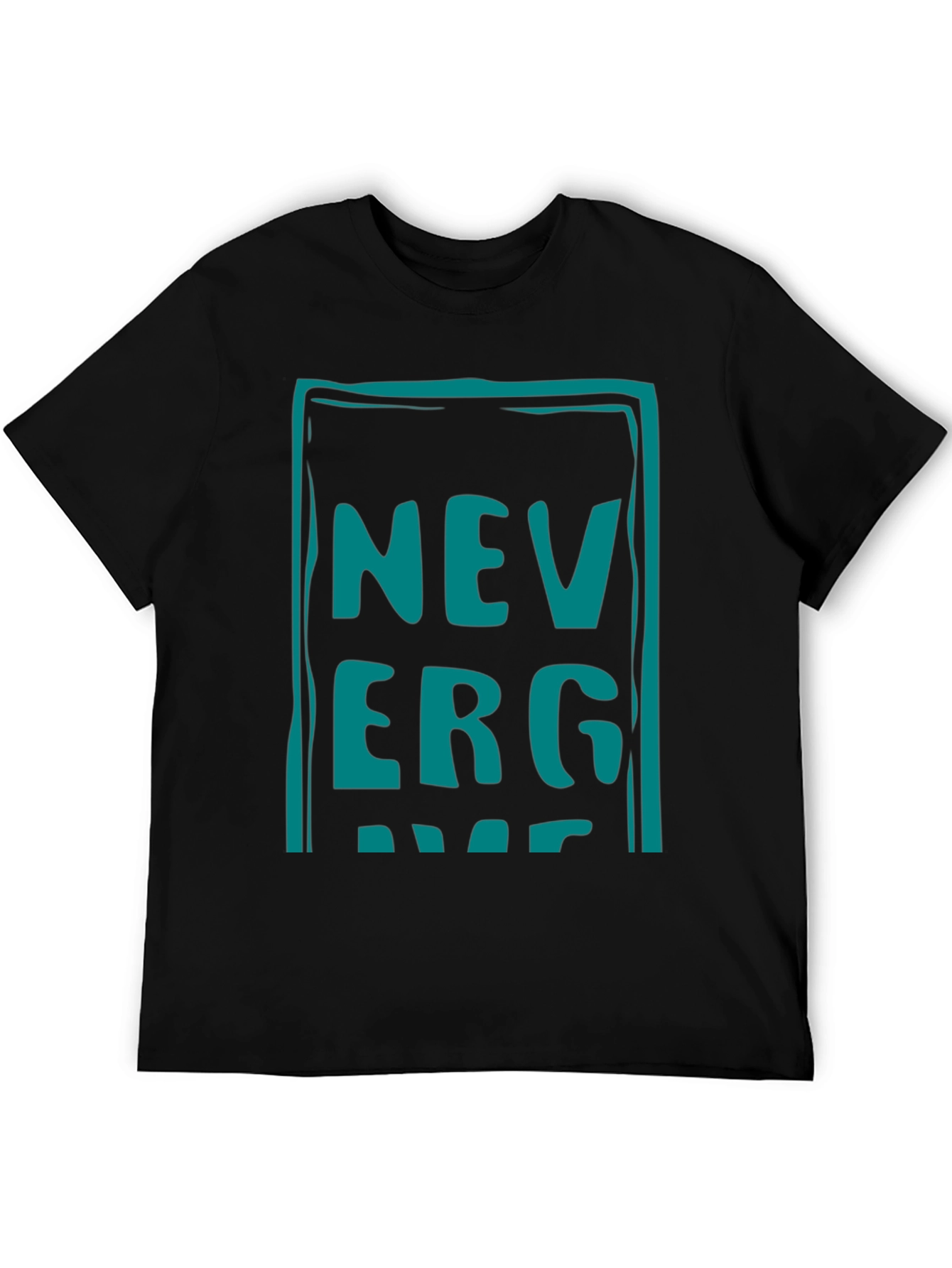 Never Give Up Graphic Tee - Black Cotton Casual