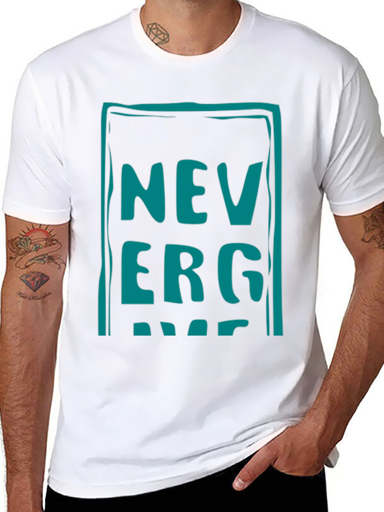 Never Give Up Graphic Tee - Black Cotton Casual