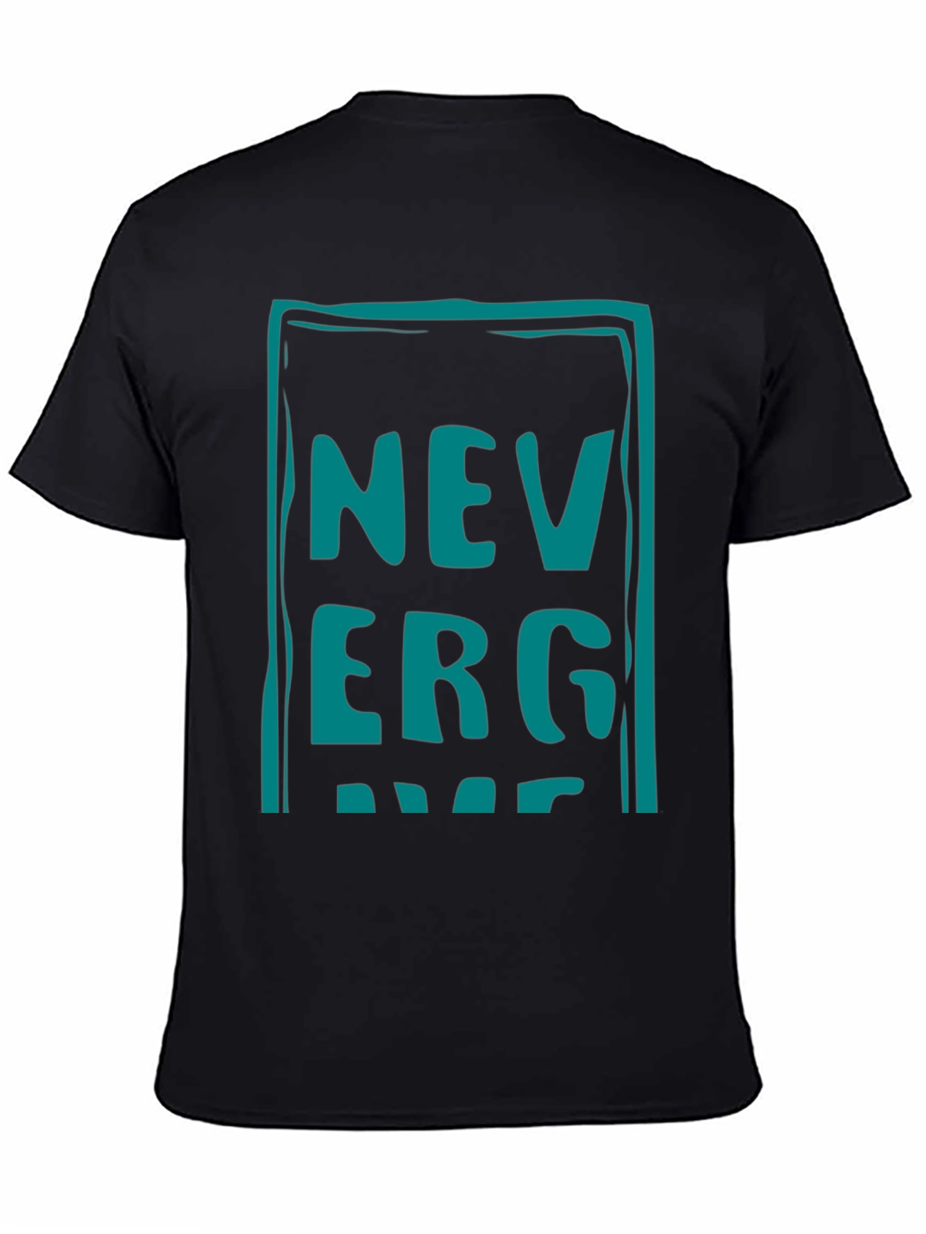 Never Give Up Graphic Tee - Black Cotton Casual